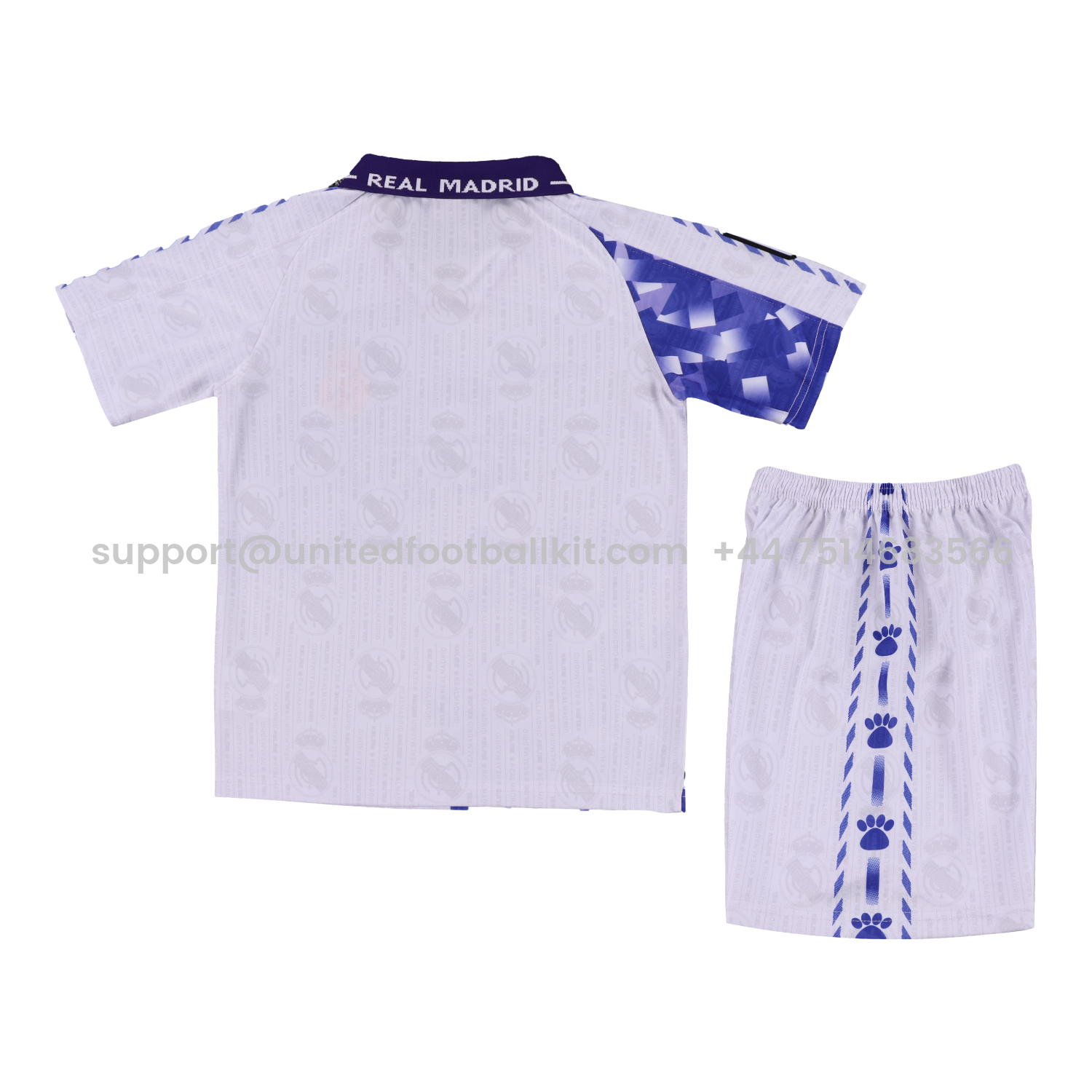 Unitedfootballkit.com | Retro Real Madrid 96-97 Third Kids Kit -Customize Name, Number and Patch | Worldwide Shipping