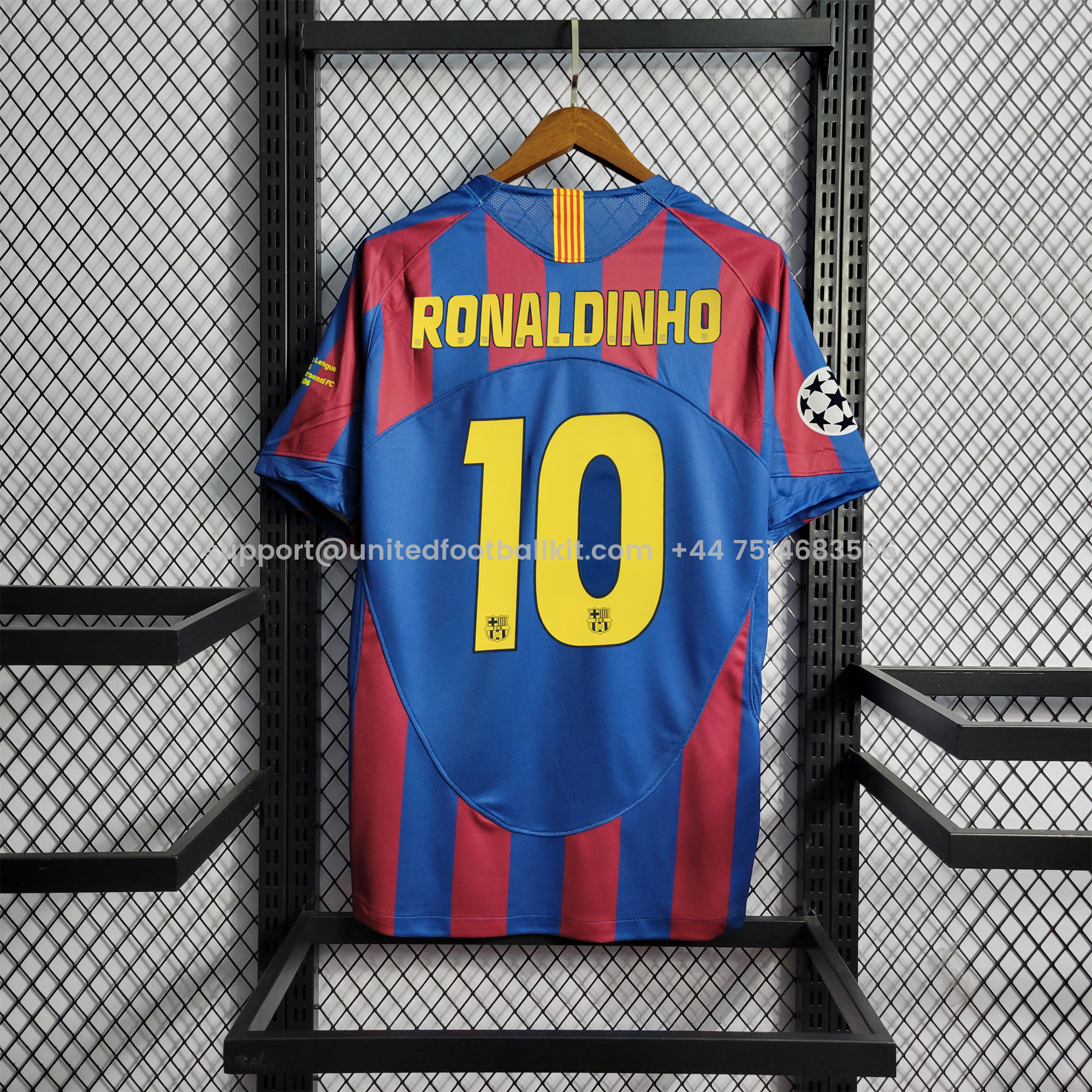 Unitedfootballkit.com | Retro Barcelona 05-06 Home Stadium Jersey - UEFA Champions League Final -Customize Name, Number and Patch | Worldwide Shipping