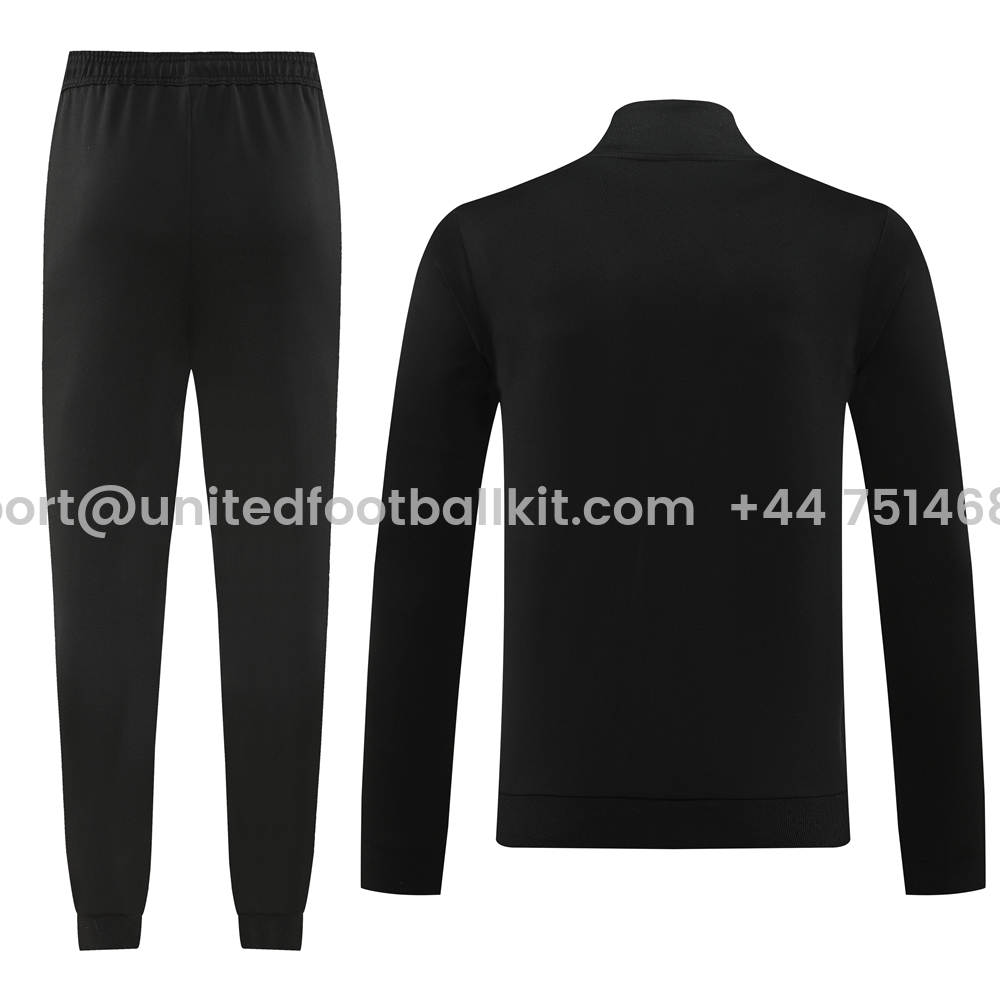 Unitedfootballkit.com | Manchester United 24-25 Jacket Training Tracksuit - Black -Customize Name, Number and Patch | Worldwide Shipping