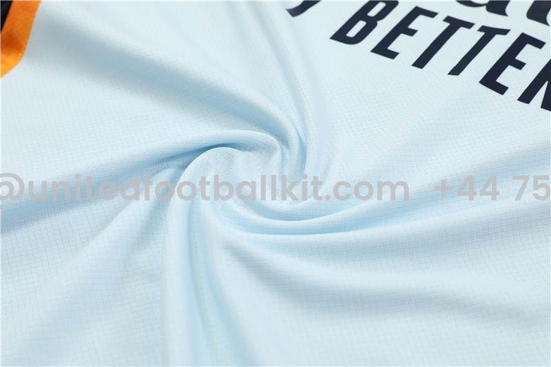 Unitedfootballkit.com | Real Madrid 24-25 Short-Sleeve Training Kids Kit - Light Blue -Customize Name, Number and Patch | Worldwide Shipping