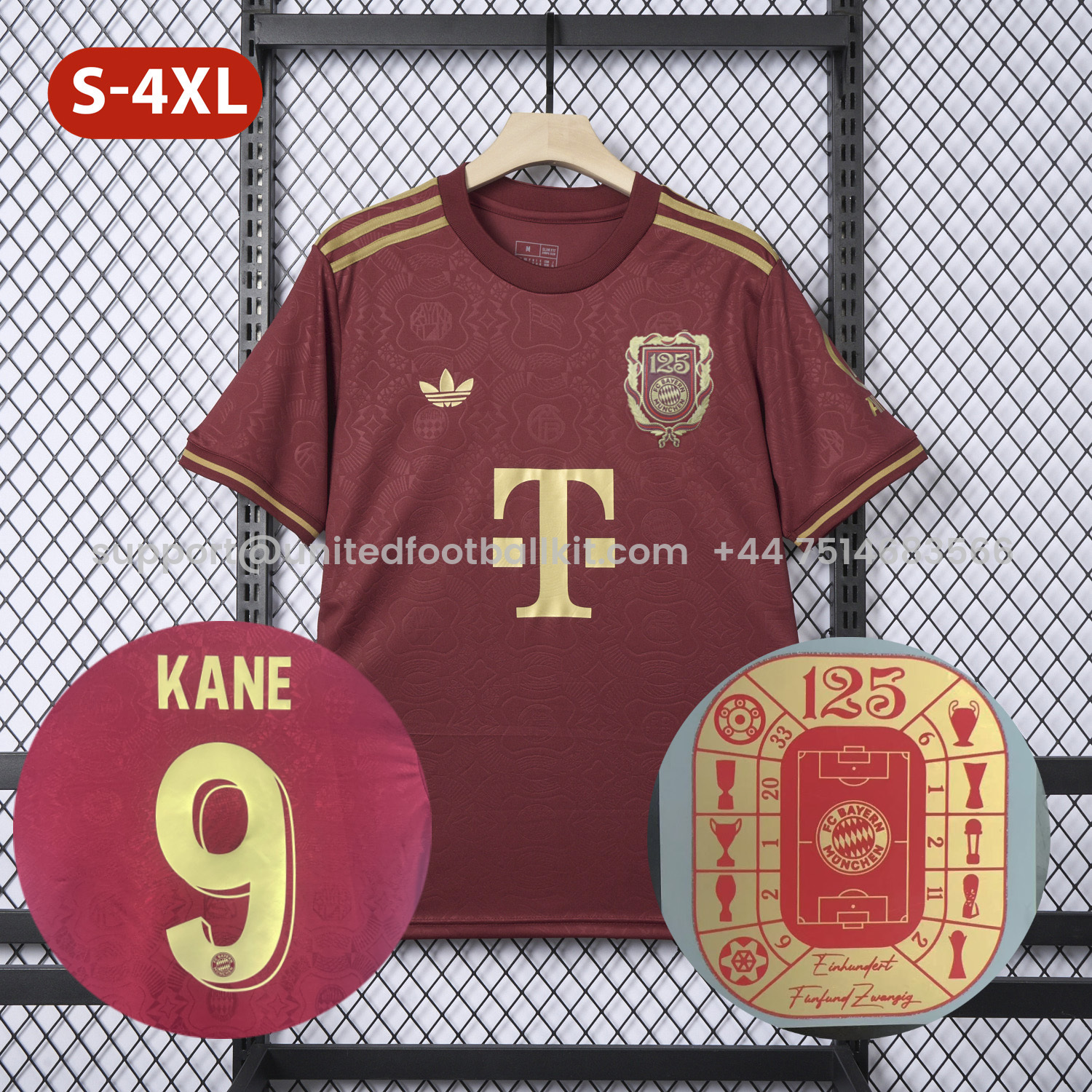 Unitedfootballkit.com | Bayern Munich 2025 Red 125th Anniversary Jersey - Fans Version -Customize Name, Number and Patch | Worldwide Shipping