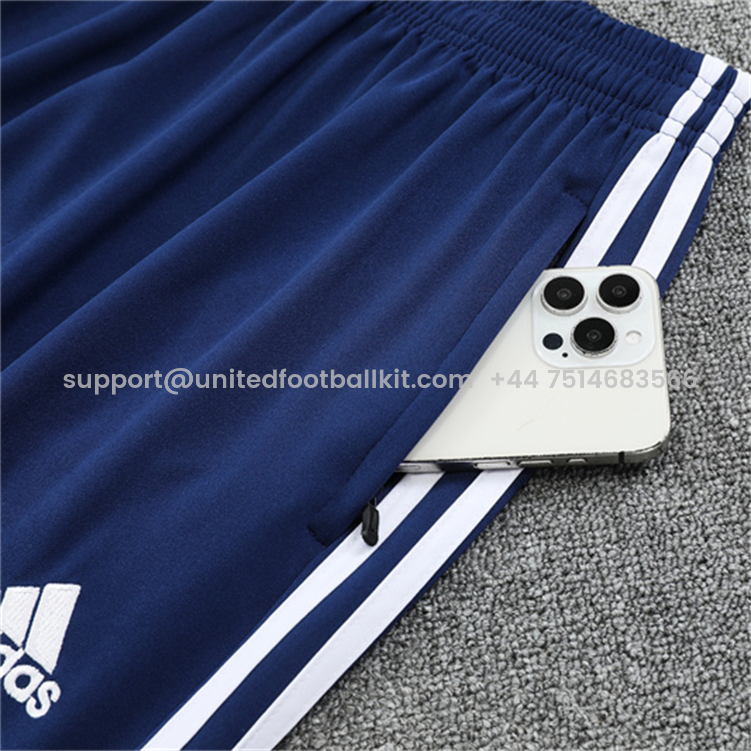 Unitedfootballkit.com | Real Madrid 25-26 Kids Long Sleeve Training Set - Throwback Royal Blue Top and Pants -Customize Name, Number and Patch | Worldwide Shipping