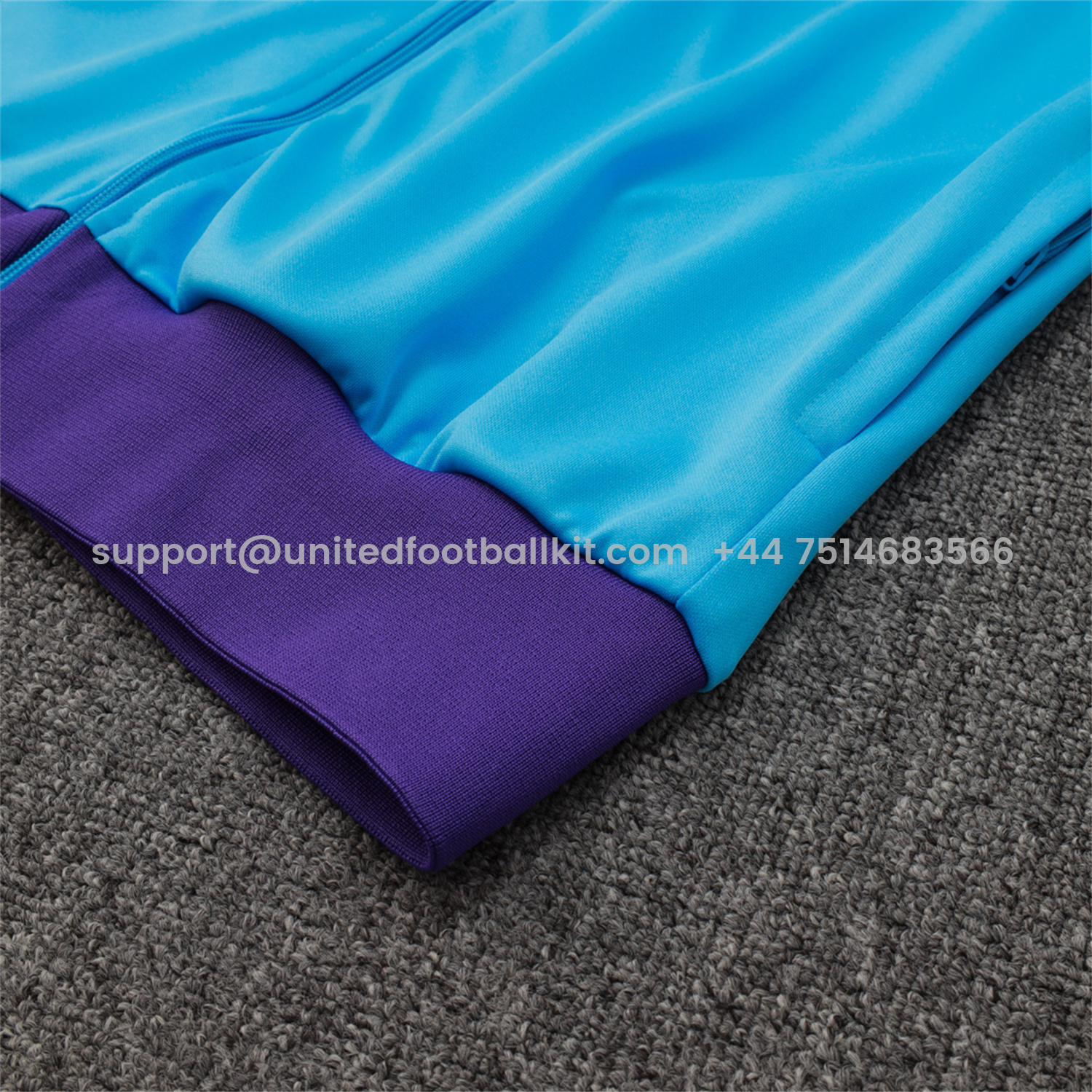 Unitedfootballkit.com | Real Madrid 25-26 Throwback Trefoil Jacket Training Tracksuit - Blue Jackets & Purple Pants -Customize Name, Number and Patch | Worldwide Shipping