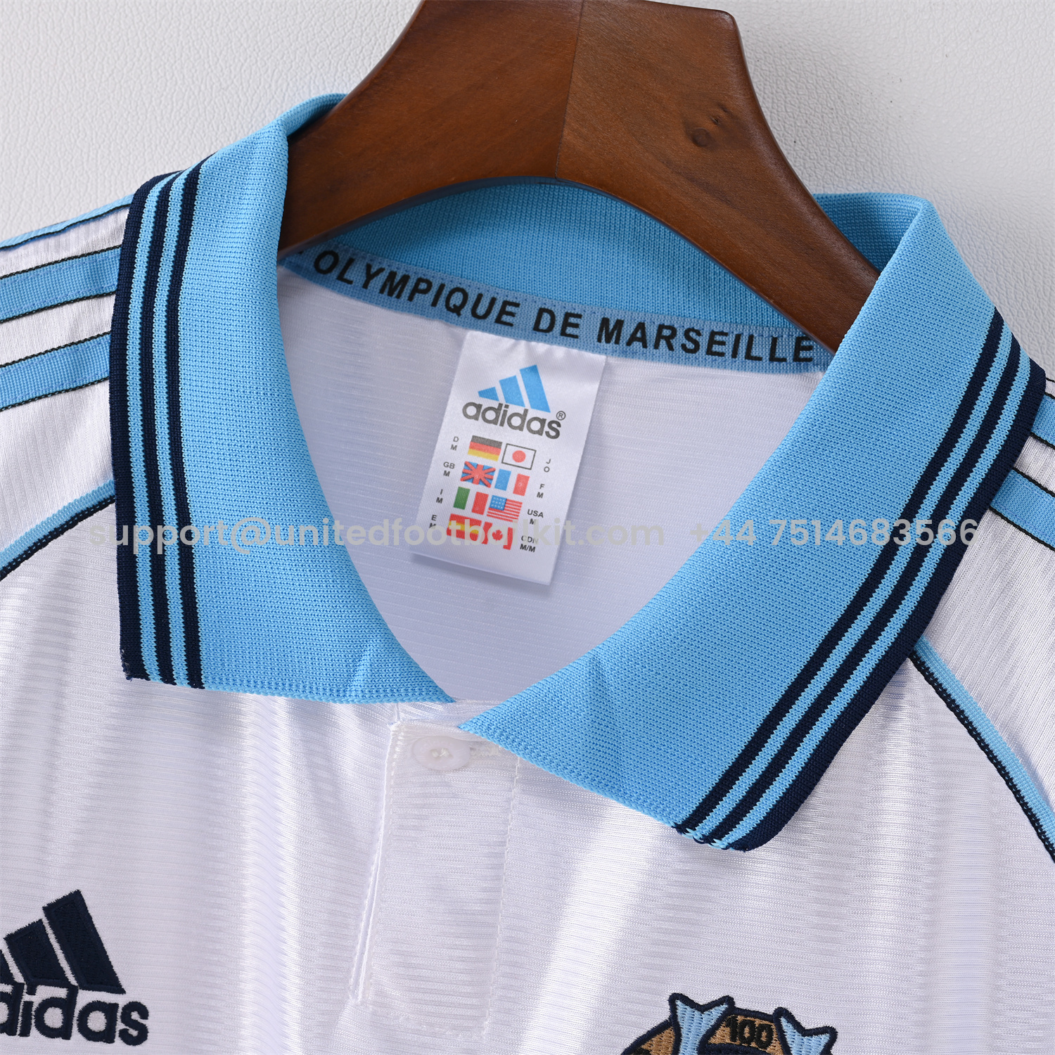 Unitedfootballkit.com | Retro Marseille 1998-99 Home Jersey -Customize Name, Number and Patch | Worldwide Shipping