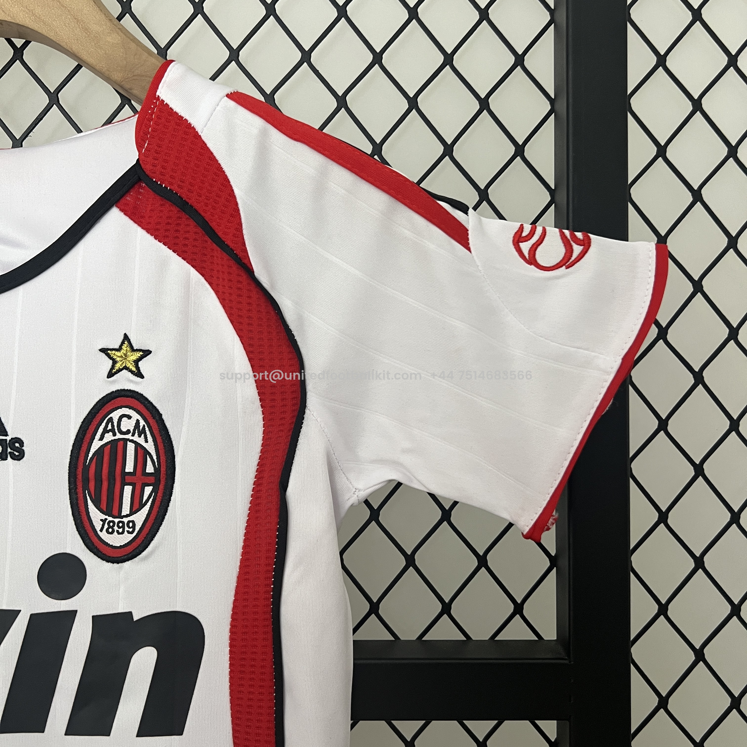 Unitedfootballkit.com | Retro AC Milan 2006-07 Away Stadium Kids Kit - Champions League Final -Customize Name, Number and Patch | Worldwide Shipping