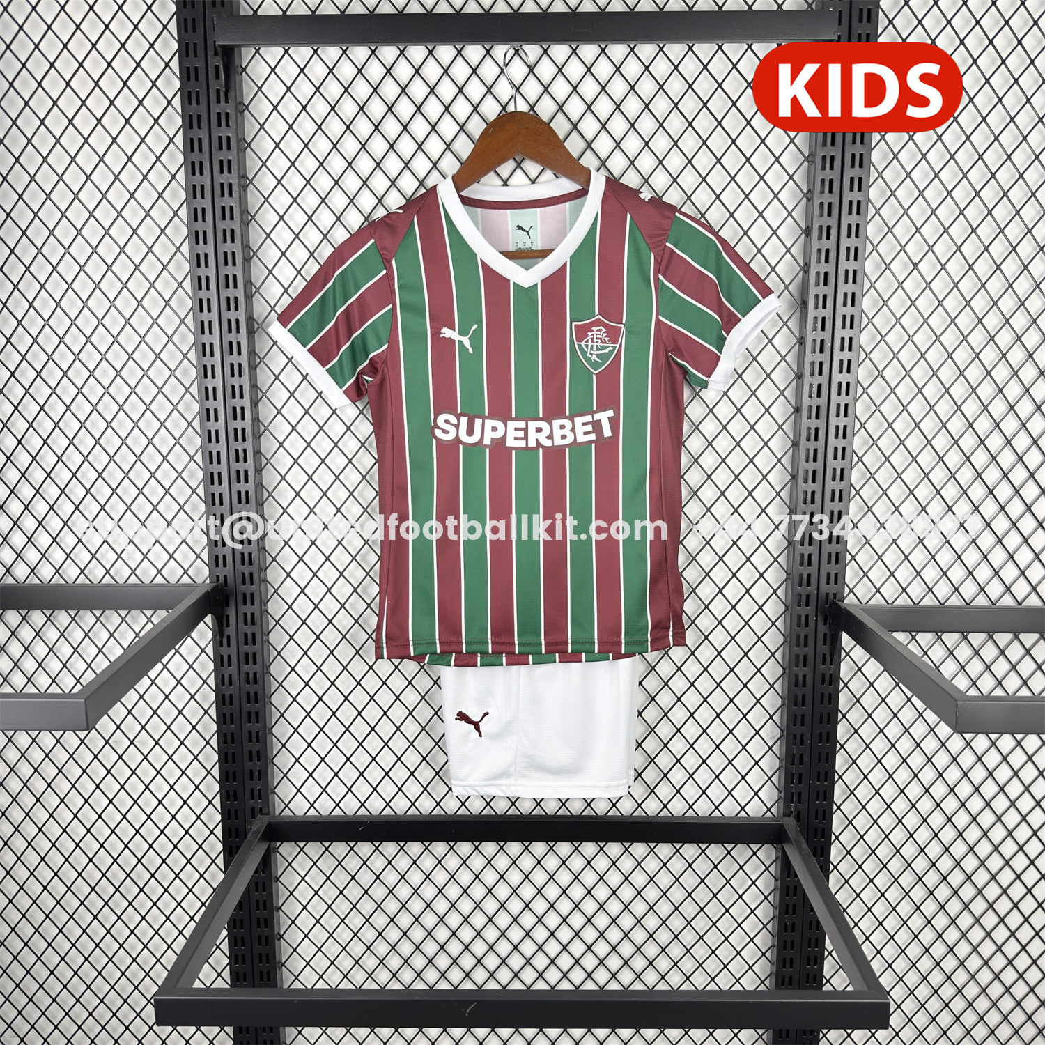 Unitedfootballkit.com | Fluminense 26-27 Home Kids Kit -Customize Name, Number and Patch | Worldwide Shipping