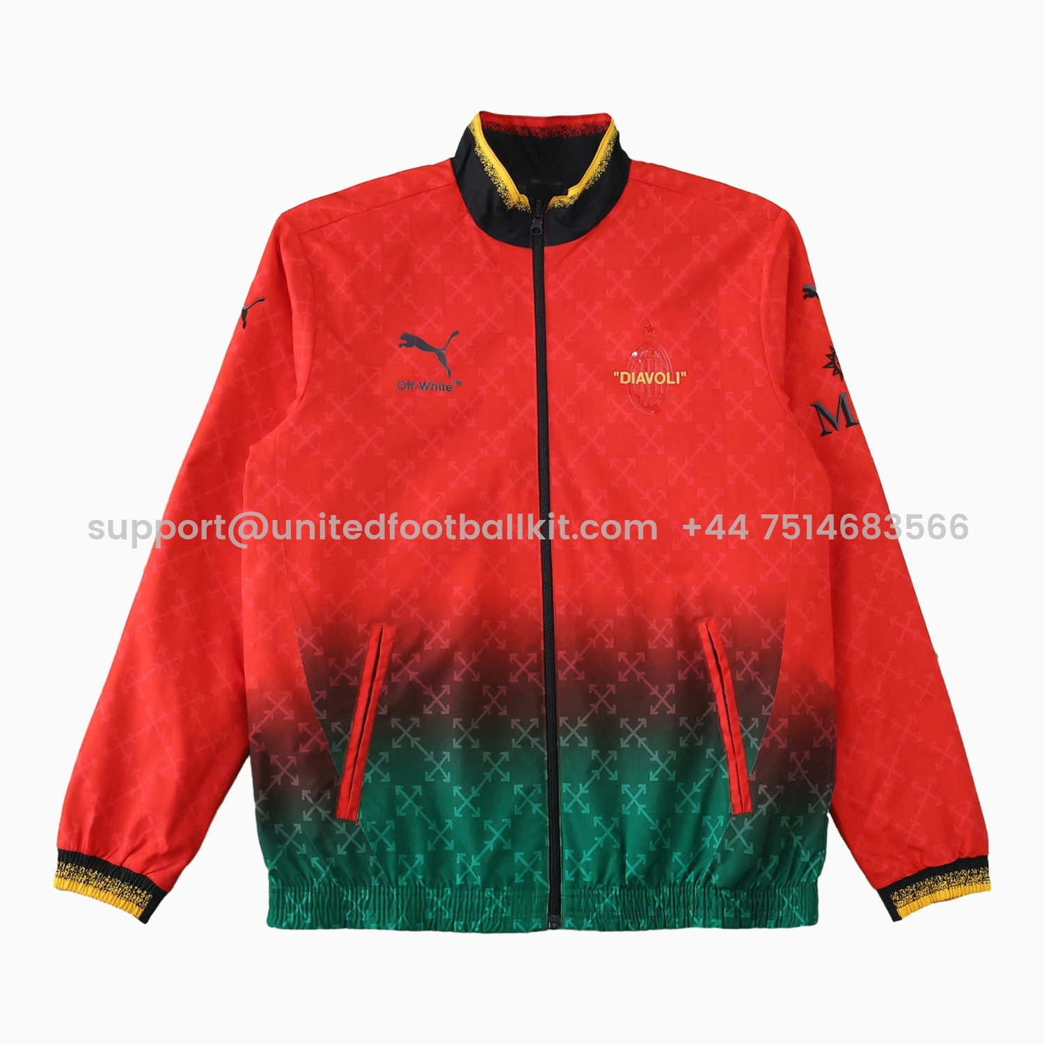 Unitedfootballkit.com | AC Milan 24-25 Fourth “Diavoli” Special Edition Double Sided Reversible Windbreaker - Black & Red -Customize Name, Number and Patch | Worldwide Shipping