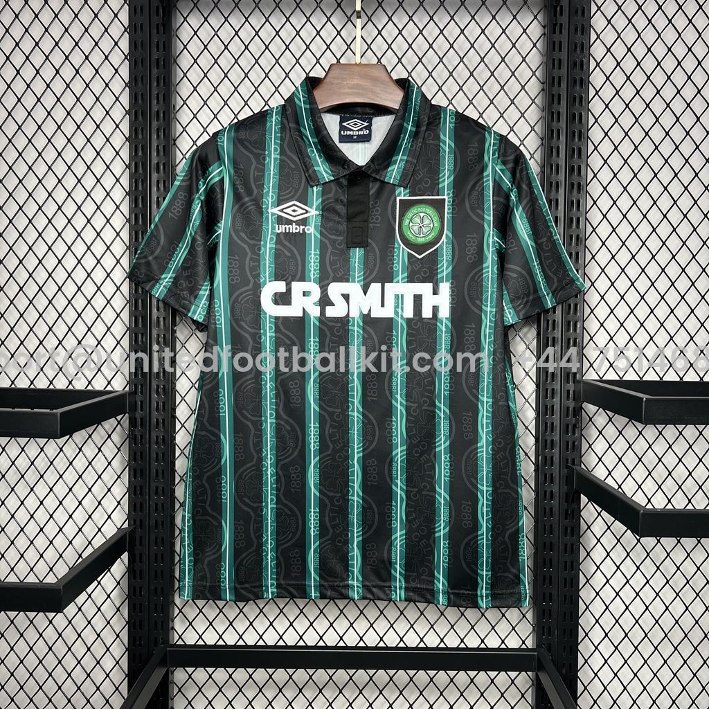 Unitedfootballkit.com | Retro Celtic 1992-93 Away Stadium Jersey -Customize Name, Number and Patch | Worldwide Shipping