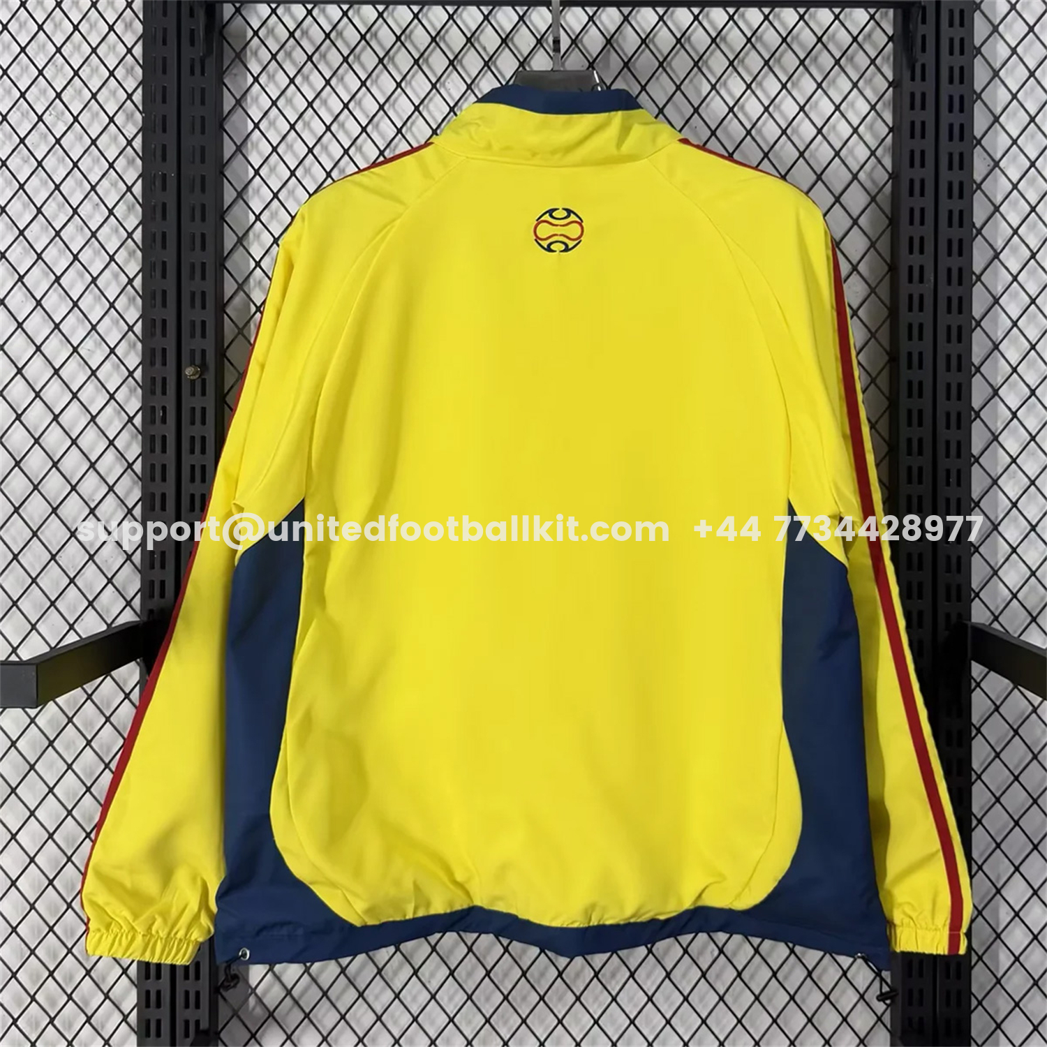 Unitedfootballkit.com | Colombia 2026 Retro Style Windbreaker Jacket - Yellow -Customize Name, Number and Patch | Worldwide Shipping