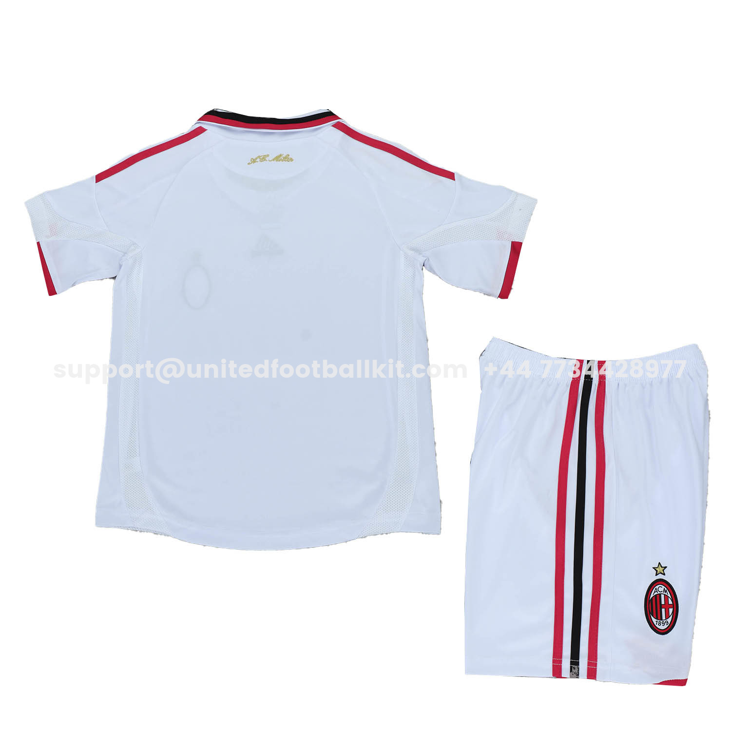 Unitedfootballkit.com | Retro AC Milan 2009-10 Away White Kids Kit -Customize Name, Number and Patch | Worldwide Shipping