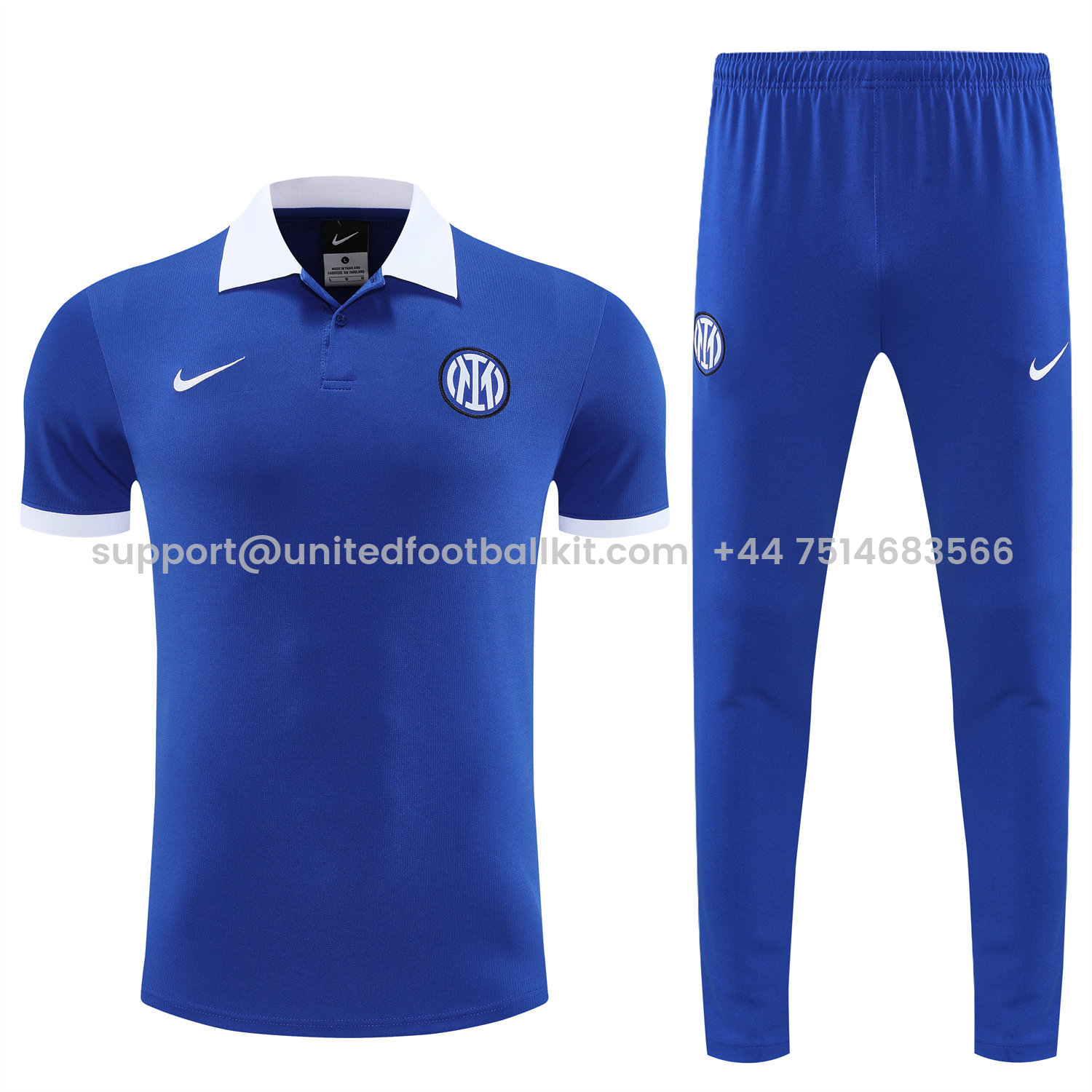 Unitedfootballkit.com | Inter Milan 25-26 POLO Short-Sleeve Training Set - Blue Top and Pants -Customize Name, Number and Patch | Worldwide Shipping