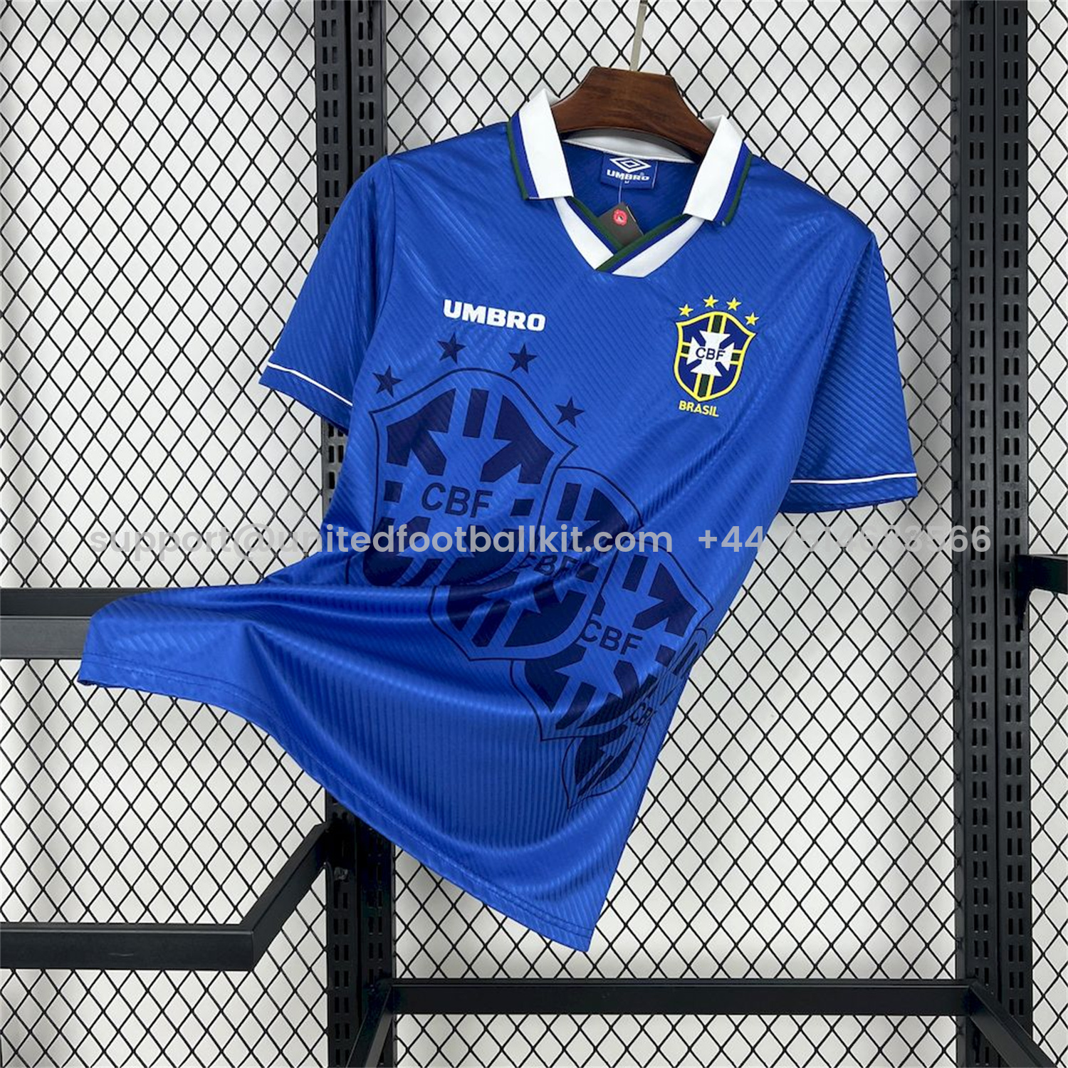 Unitedfootballkit.com | Retro Brazil 1994-96 Away Jersey -Customize Name, Number and Patch | Worldwide Shipping