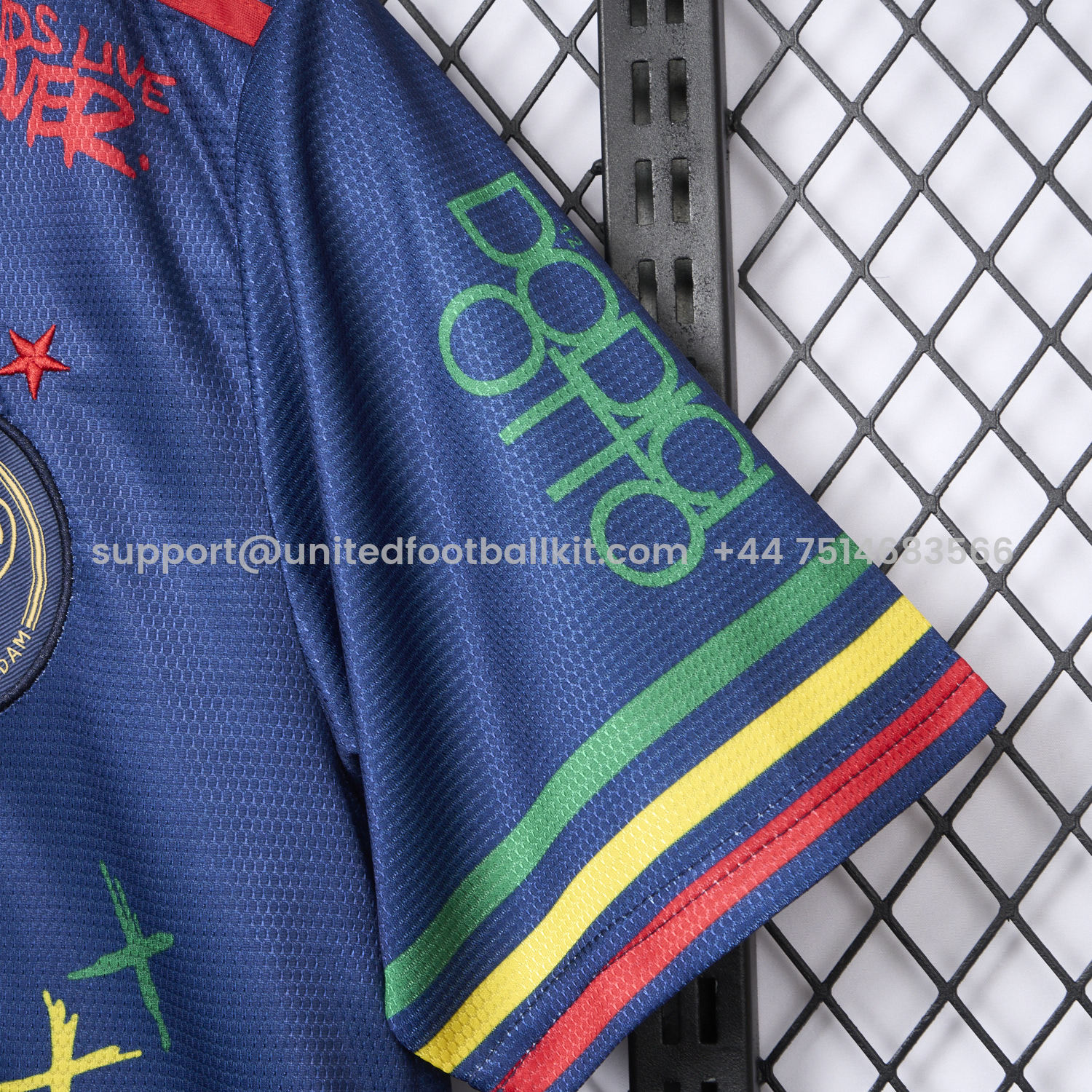 Unitedfootballkit.com | Ajax x B-O-B Marly 2025-26 40th Blue Special Edition Jersey - Fans Version -Customize Name, Number and Patch | Worldwide Shipping