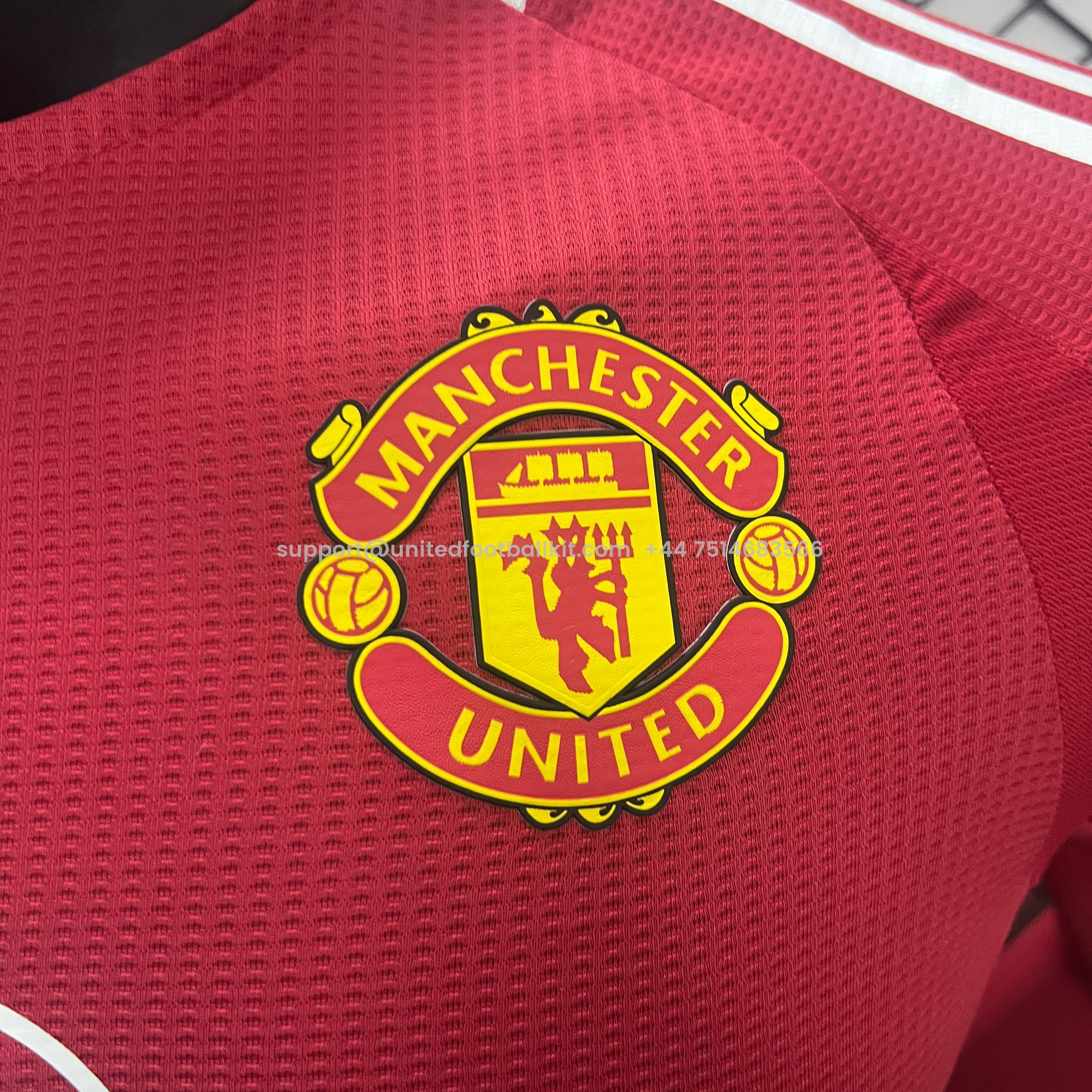 Unitedfootballkit.com | Manchester United 24-25 Home Long Sleeve Jersey - Player Version -Customize Name, Number and Patch | Worldwide Shipping