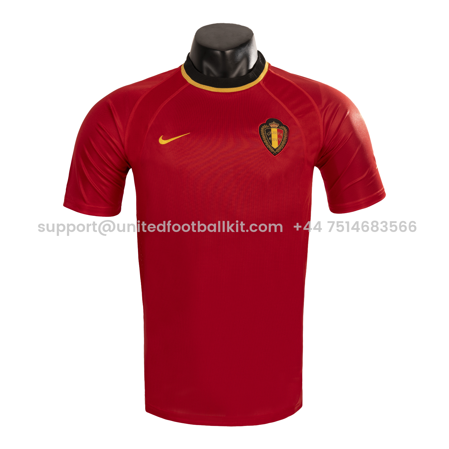 Unitedfootballkit.com | Retro Belgium 2000 Home Red Jersey -Customize Name, Number and Patch | Worldwide Shipping