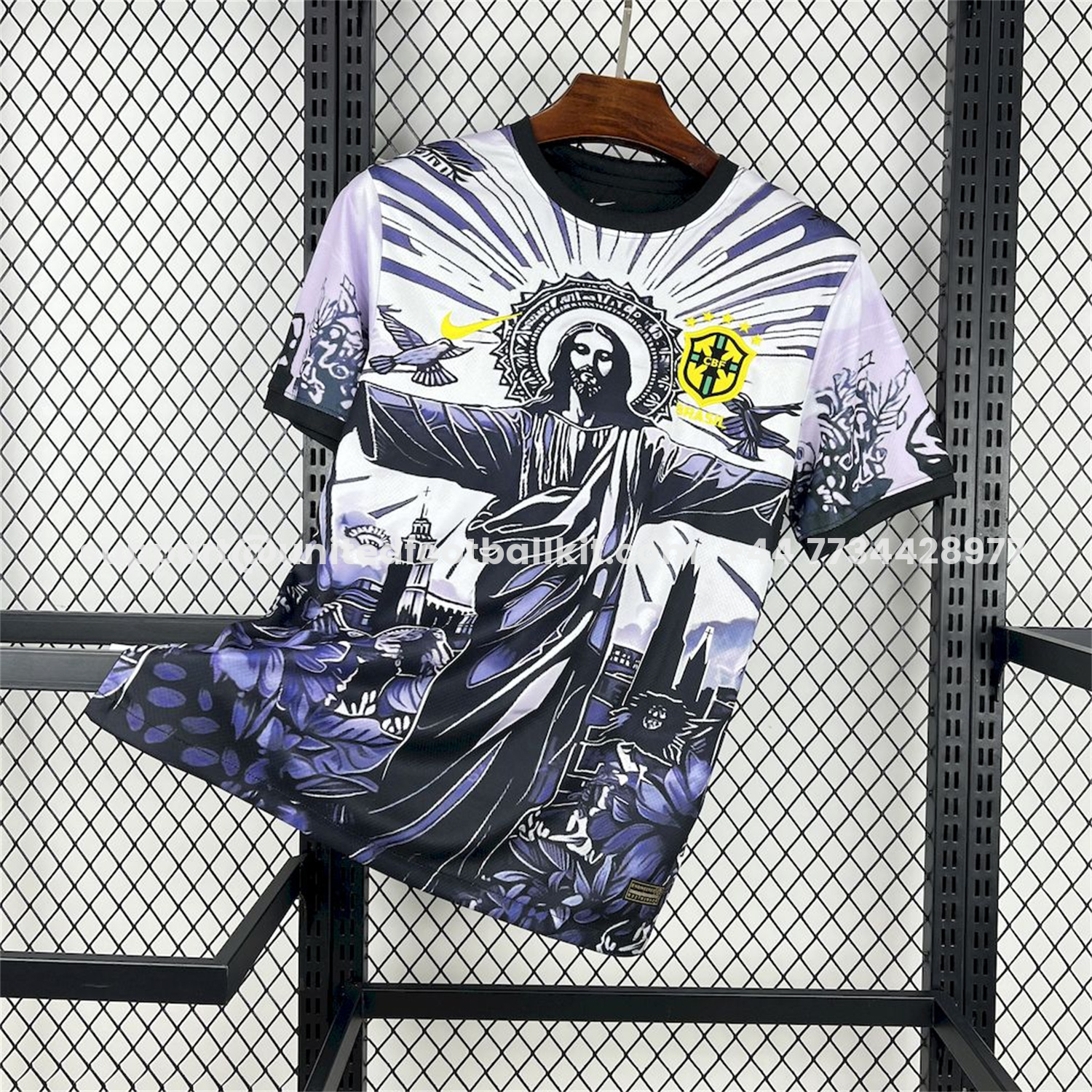 Unitedfootballkit.com | Brazil 25-26 Dark Purple Jesus Statue Special Jersey - Fans Version -Customize Name, Number and Patch | Worldwide Shipping