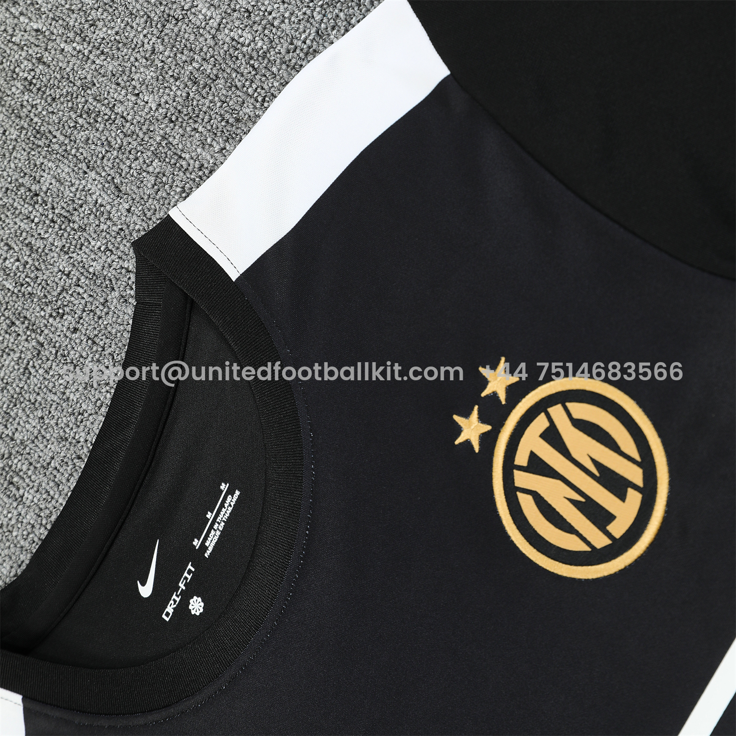 Unitedfootballkit.com | Inter Milan 25-26 Short-Sleeve Training Set - Black Top & Black Shorts -Customize Name, Number and Patch | Worldwide Shipping