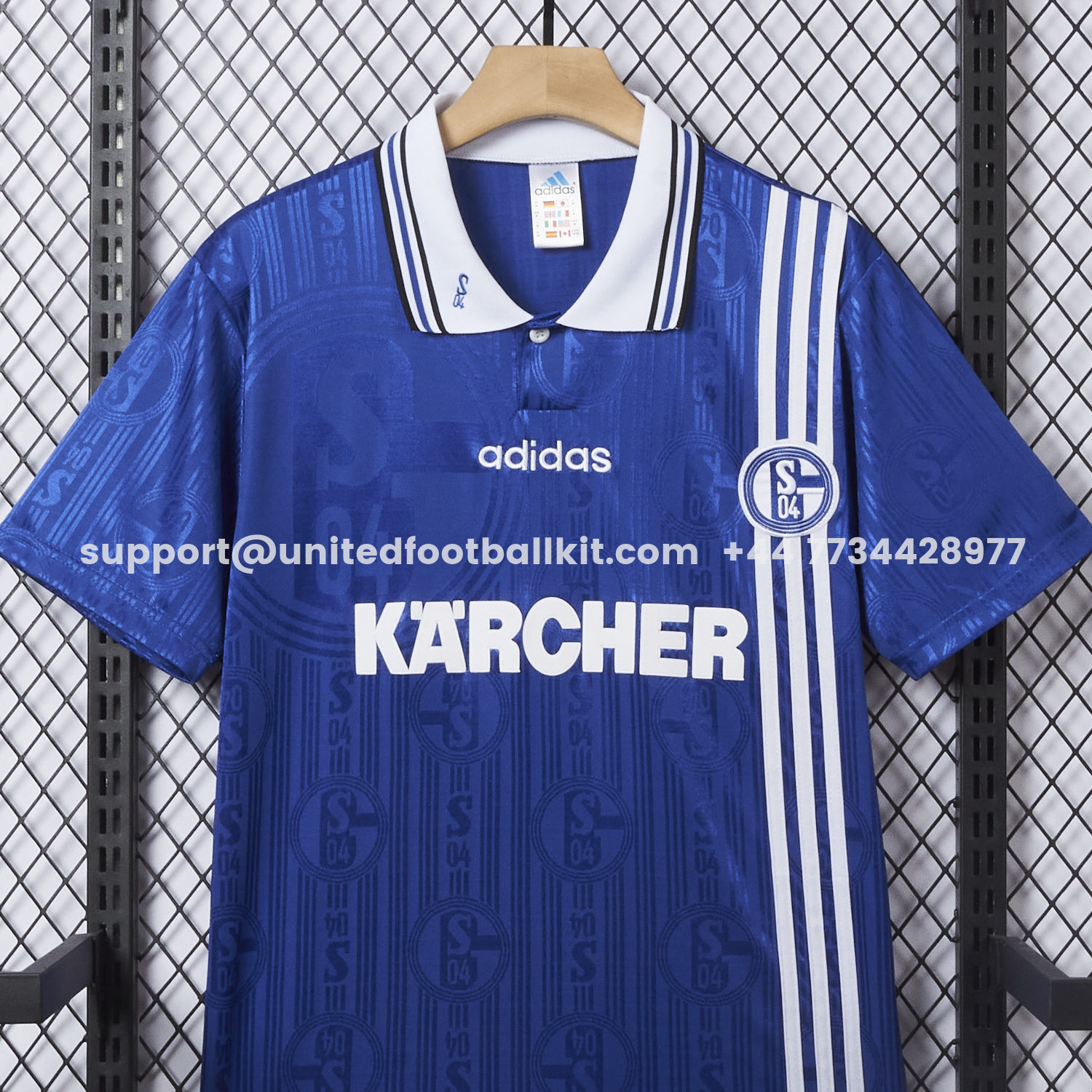 Unitedfootballkit.com | Retro Schalke 04 1996-97 Home Jersey -Customize Name, Number and Patch | Worldwide Shipping