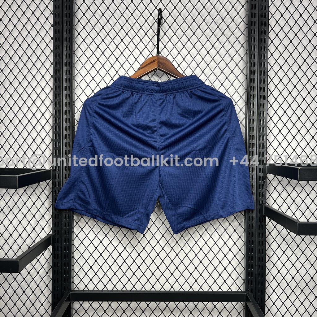 Unitedfootballkit.com | Paris Saint-Germain PSG 24-25 Home Shorts - Fans Version -Customize Name, Number and Patch | Worldwide Shipping
