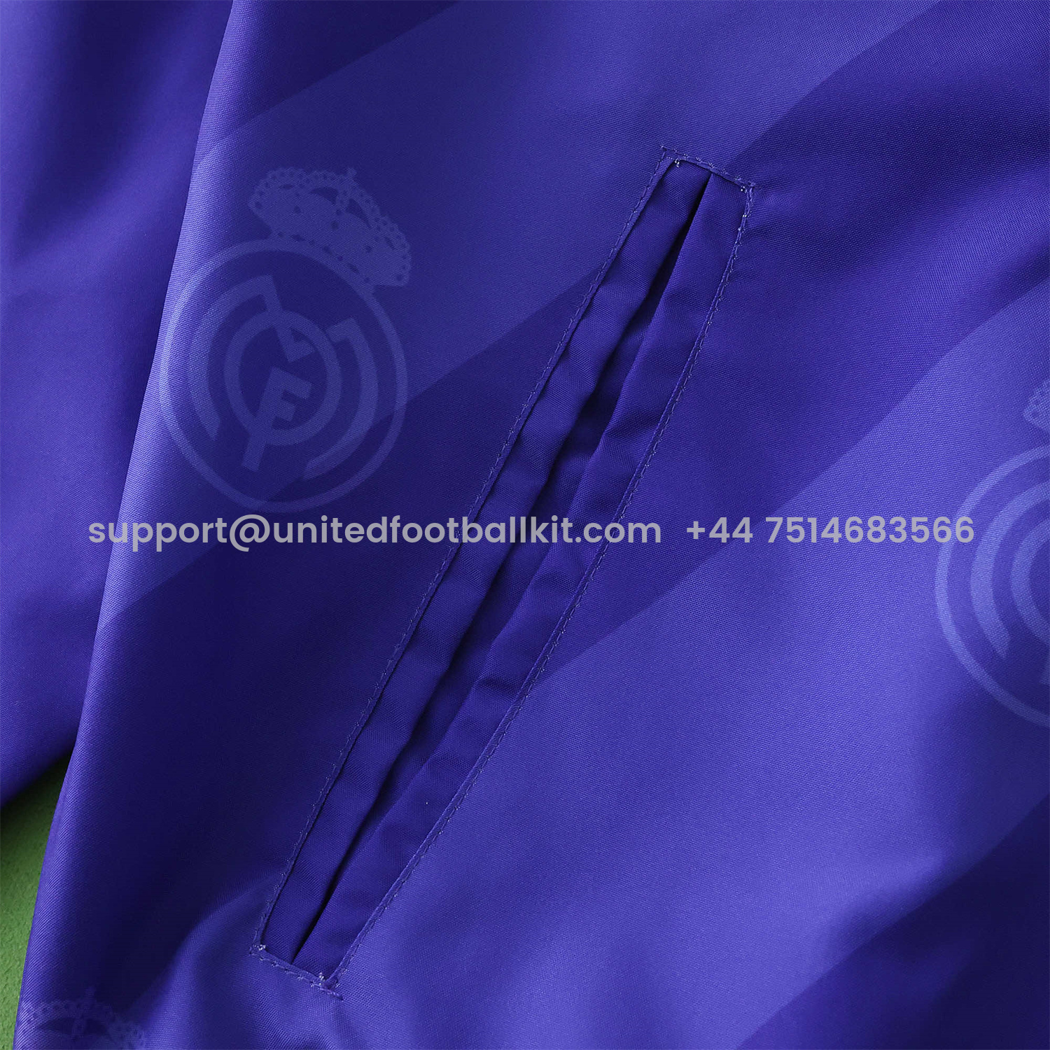 Unitedfootballkit.com | Retro Real Madrid 1995-96 Home & Away Double Sided Reversible Windbreaker - White & Purple -Customize Name, Number and Patch | Worldwide Shipping