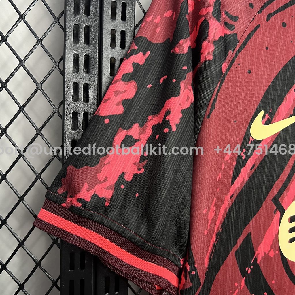 Unitedfootballkit.com | Barcelona 24-25 Red Crest Special Edition Jersey - Fans Version -Customize Name, Number and Patch | Worldwide Shipping