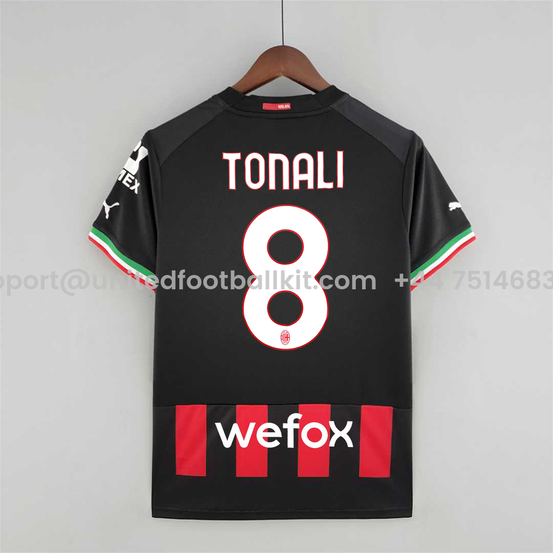 Unitedfootballkit.com | 22-23 AC Milan Home Jersey - Fans Version -Customize Name, Number and Patch | Worldwide Shipping