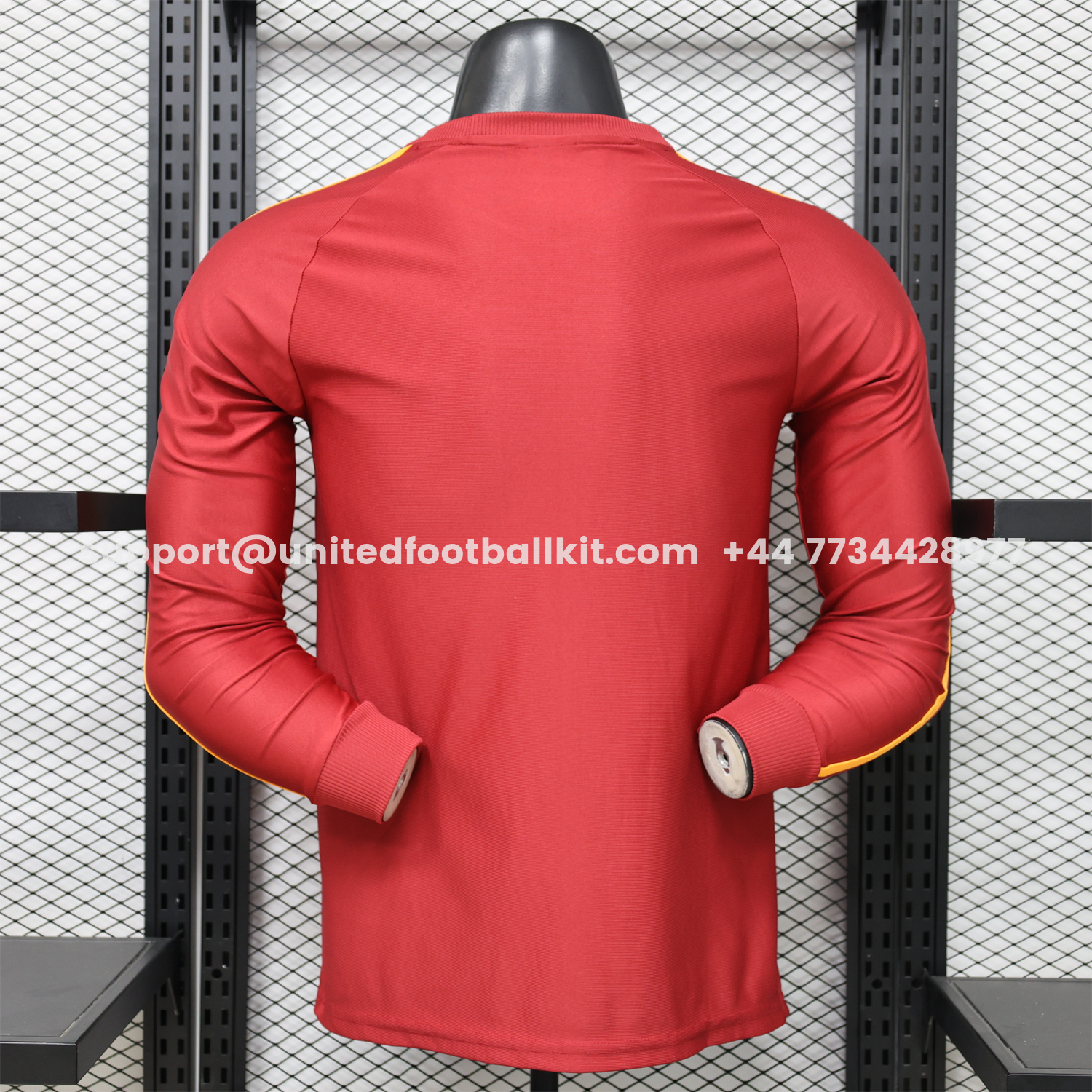 Unitedfootballkit.com | AS Roma 25-26 Retro Casual Style Red Special Long Sleeves Jersey - Player Version -Customize Name, Number and Patch | Worldwide Shipping