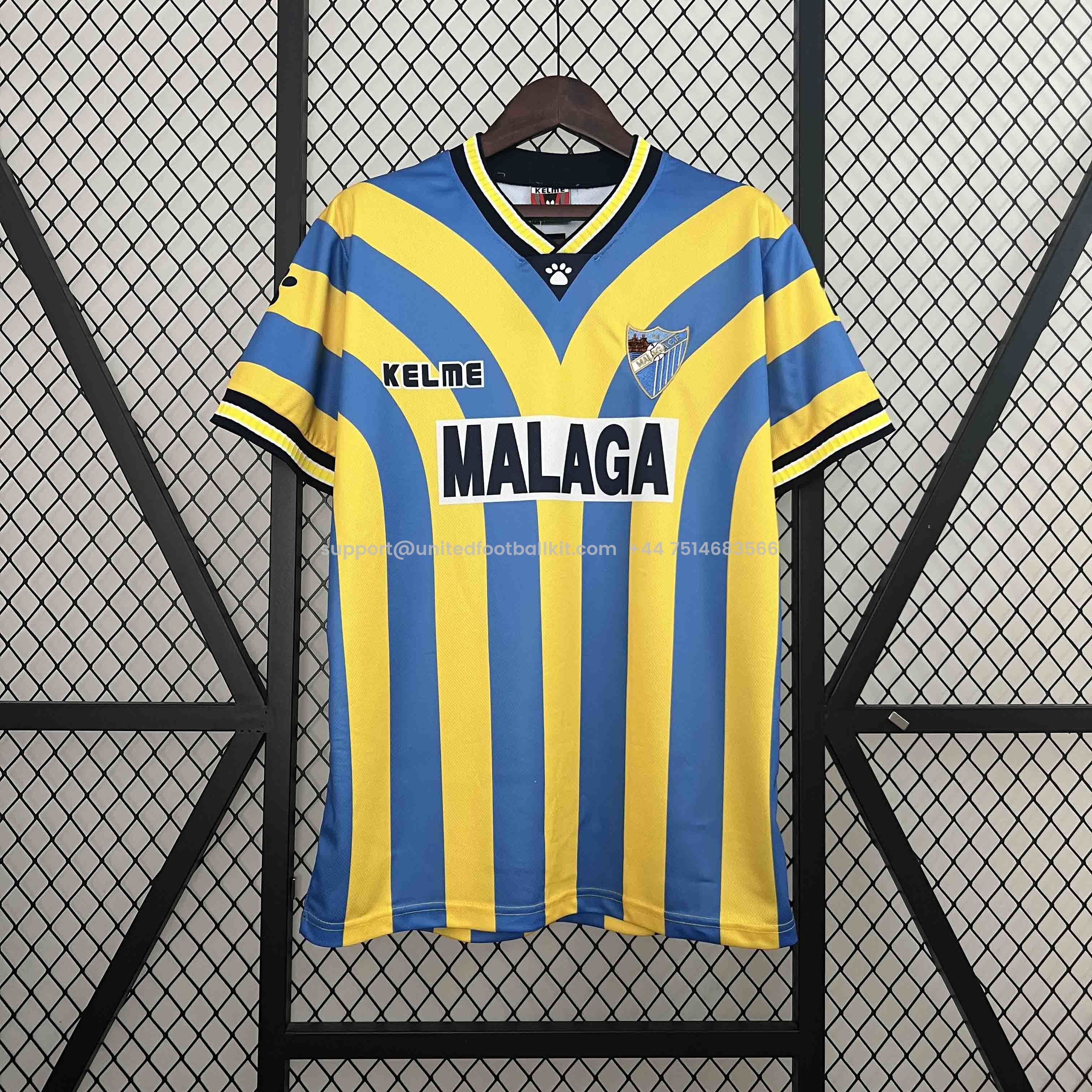 Unitedfootballkit.com | Retro Málaga 1997-98 Away Jersey -Customize Name, Number and Patch | Worldwide Shipping