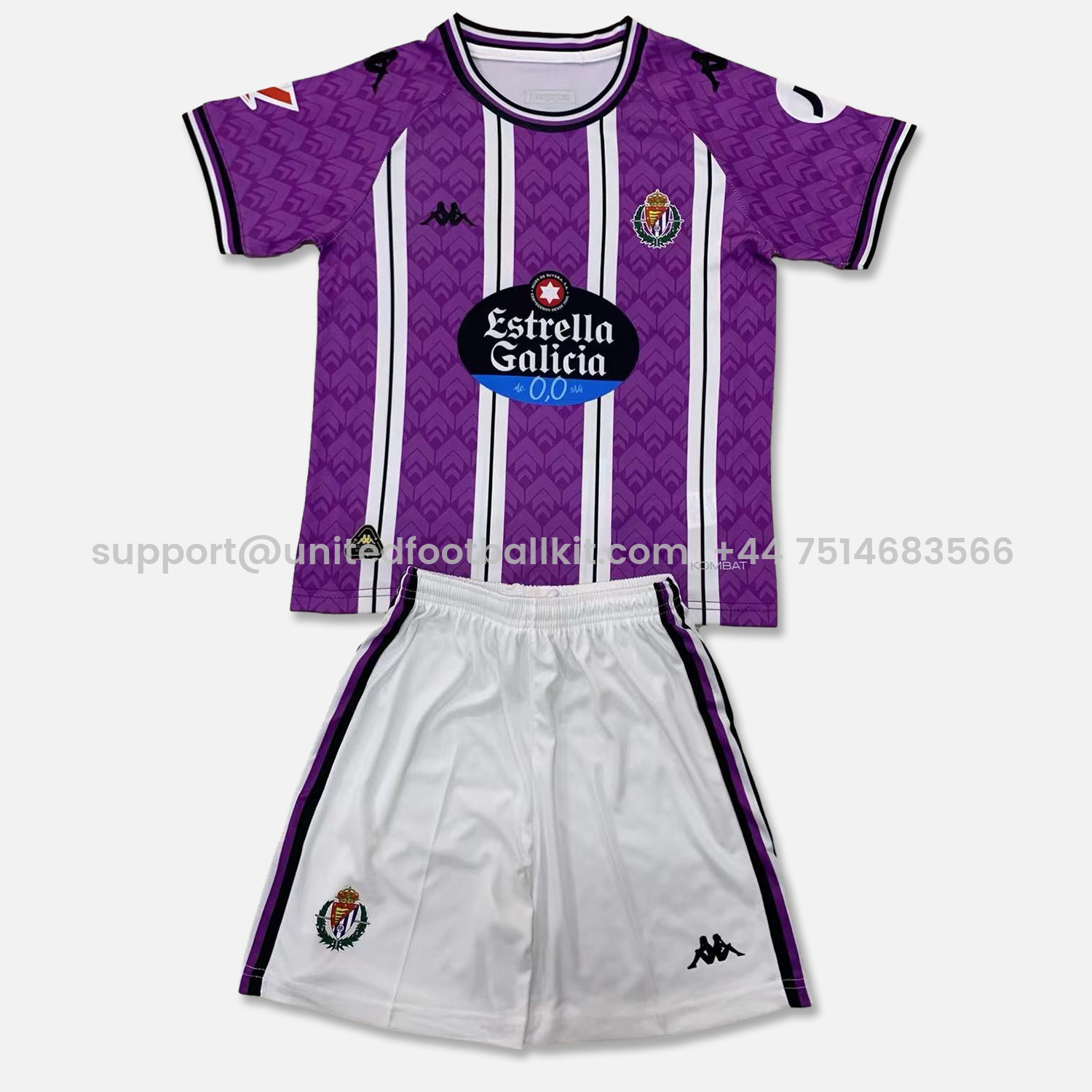 Unitedfootballkit.com | Real Valladolid 24-25 Home Kids Kit -Customize Name, Number and Patch | Worldwide Shipping
