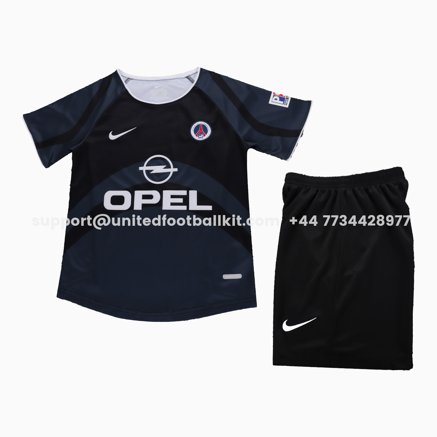 Unitedfootballkit.com | Retro Paris Saint-Germain PSG 2001-02 Third Kids Kit -Customize Name, Number and Patch | Worldwide Shipping