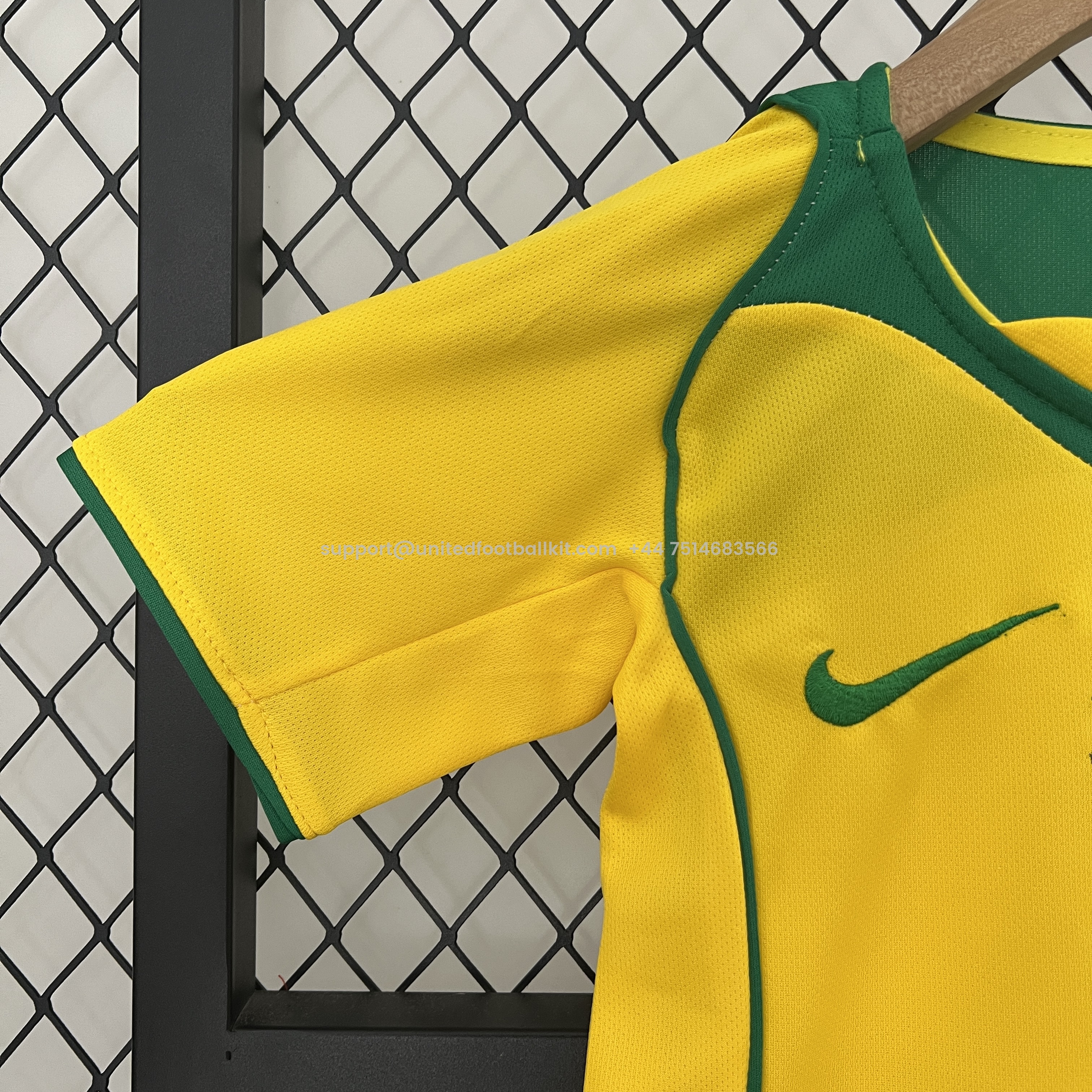 Unitedfootballkit.com | Retro Brazil 2004 Home Stadium Kids Kit -Customize Name, Number and Patch | Worldwide Shipping