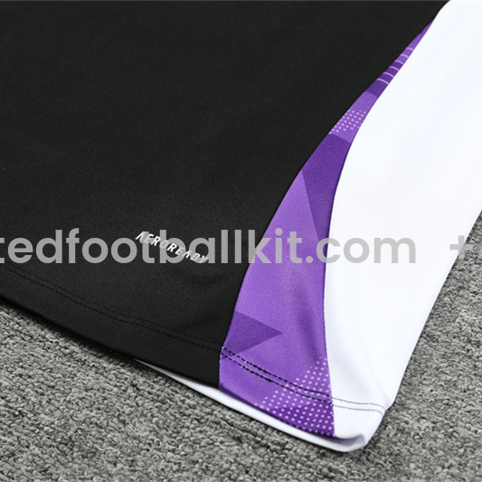 Unitedfootballkit.com | Real Madrid 24-25 Long Sleeve Training Set - Black and Purple -Customize Name, Number and Patch | Worldwide Shipping