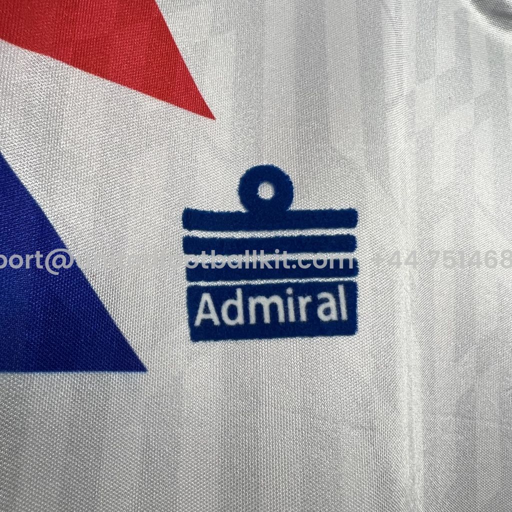 Unitedfootballkit.com | Retro Glasgow Rangers 1990-92 Away Jersey -Customize Name, Number and Patch | Worldwide Shipping