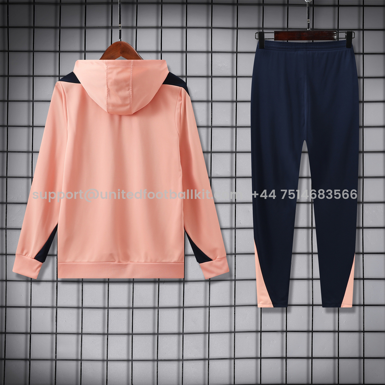 Unitedfootballkit.com | C.H.E.L.S.E.A 25-26 Traning Hoodie Set - Pink With Royal Blue -Customize Name, Number and Patch | Worldwide Shipping