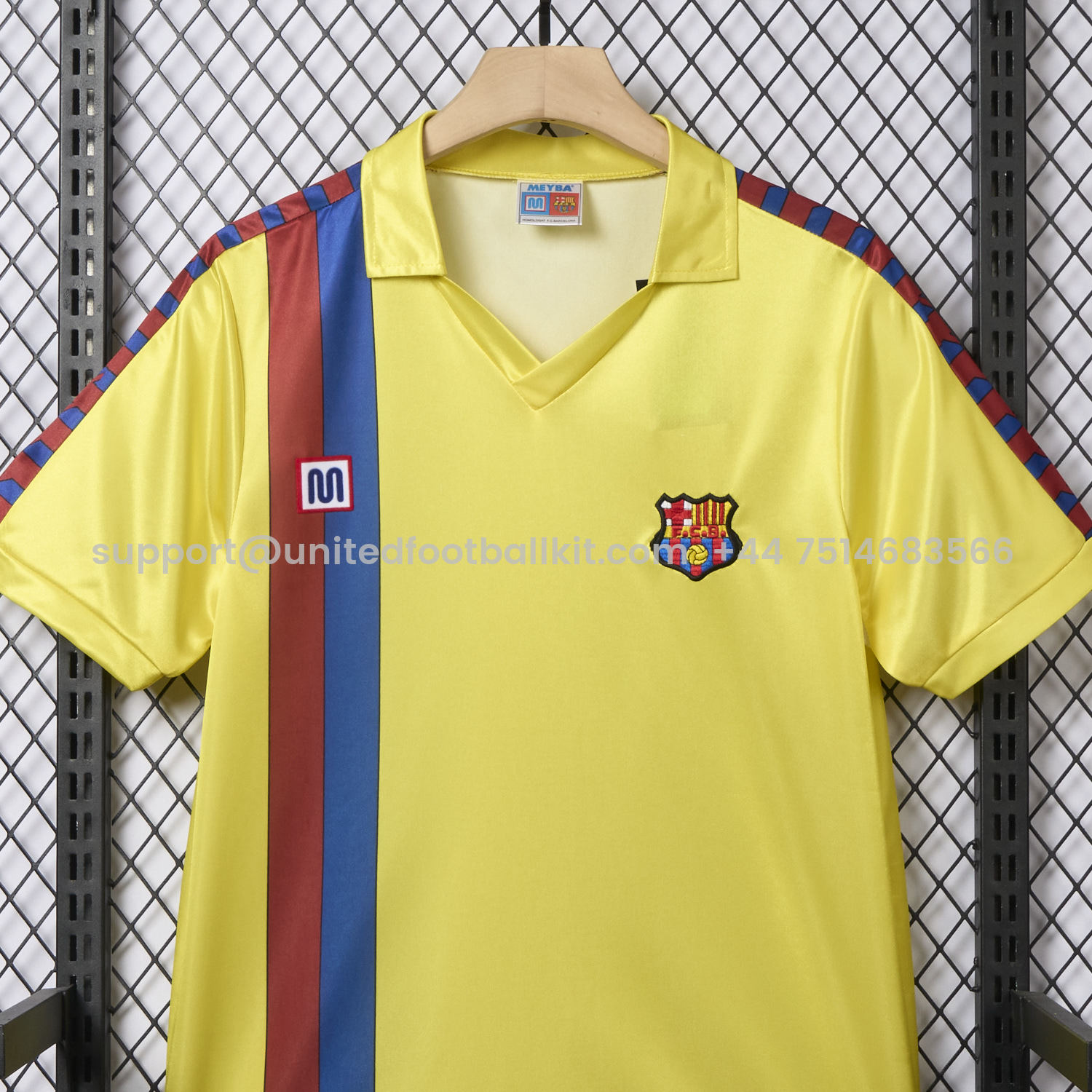 Unitedfootballkit.com | Retro Barcelona 1982-84 Away Yellow Jersey -Customize Name, Number and Patch | Worldwide Shipping