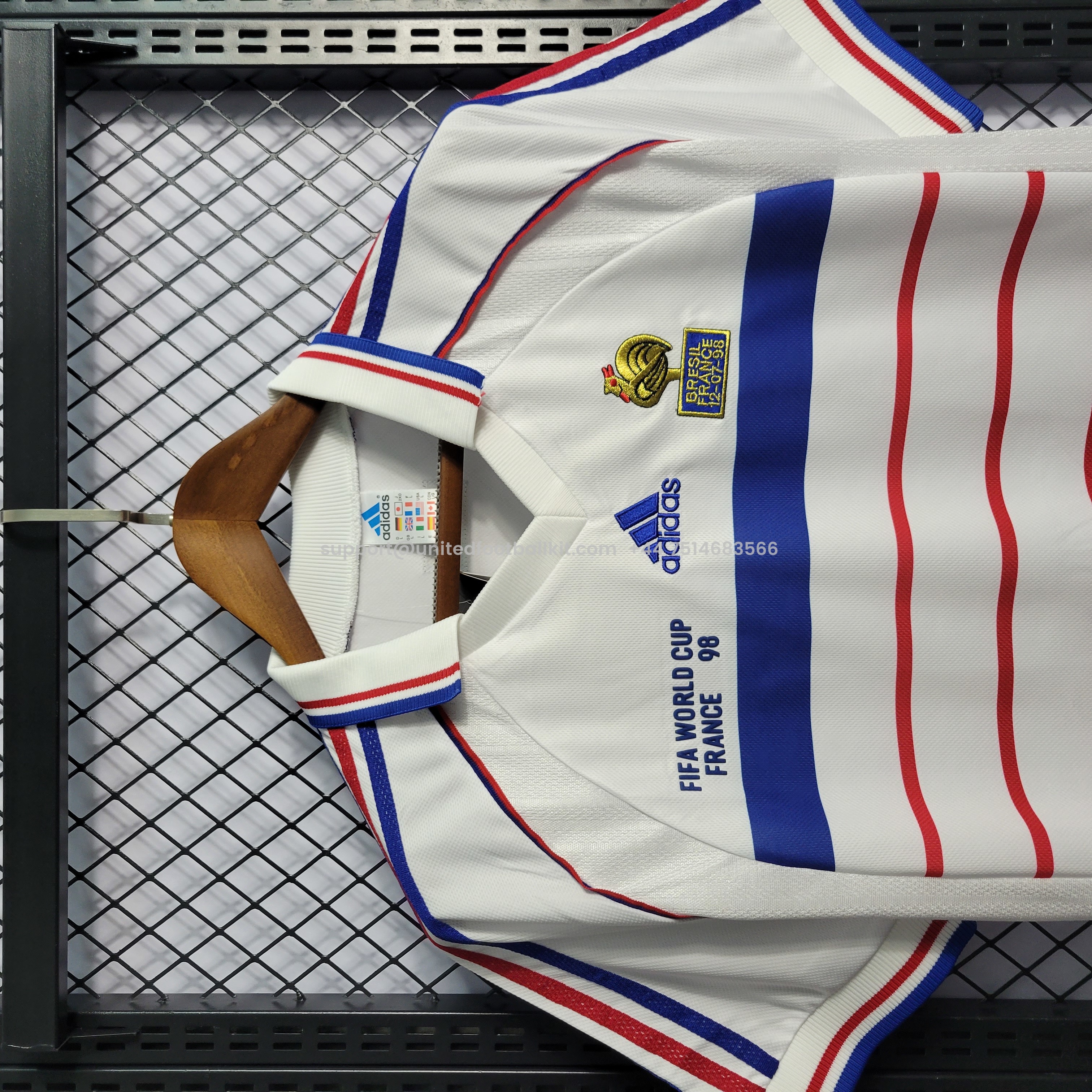 Unitedfootballkit.com | Retro France 1998 Away Stadium Jersey -Customize Name, Number and Patch | Worldwide Shipping