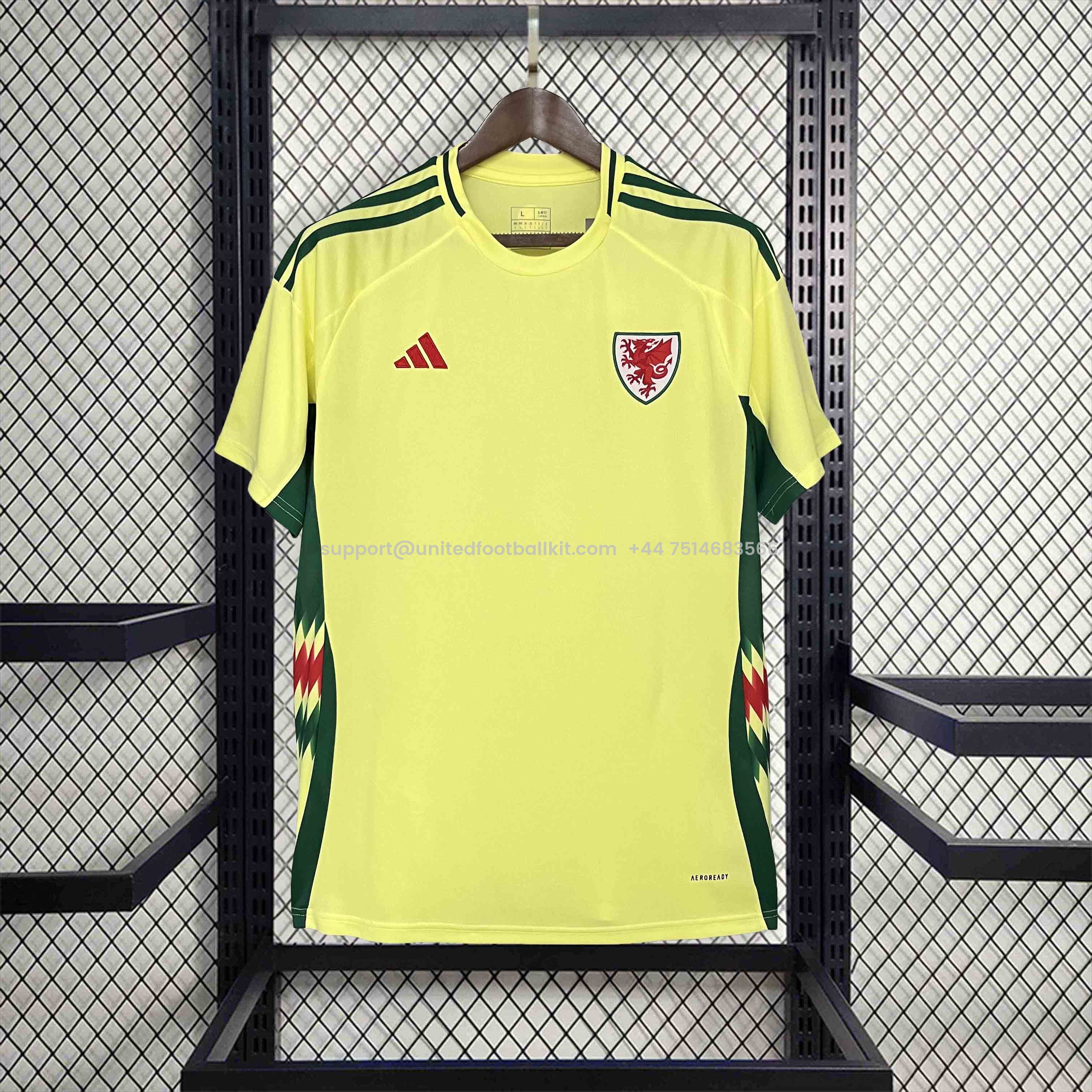 Unitedfootballkit.com | Wales 2024 Away Stadium Jersey - Fans Version -Customize Name, Number and Patch | Worldwide Shipping