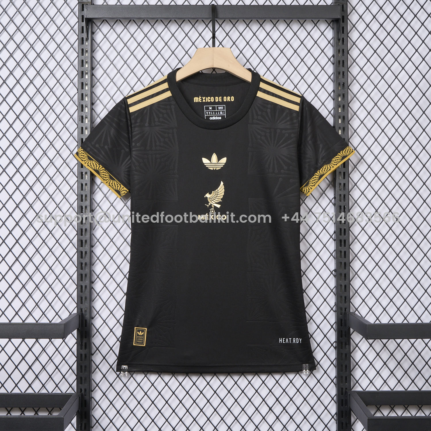 Unitedfootballkit.com | Women's Mexico 2025 Gold Cup Black Jersey - Fans Version -Customize Name, Number and Patch | Worldwide Shipping