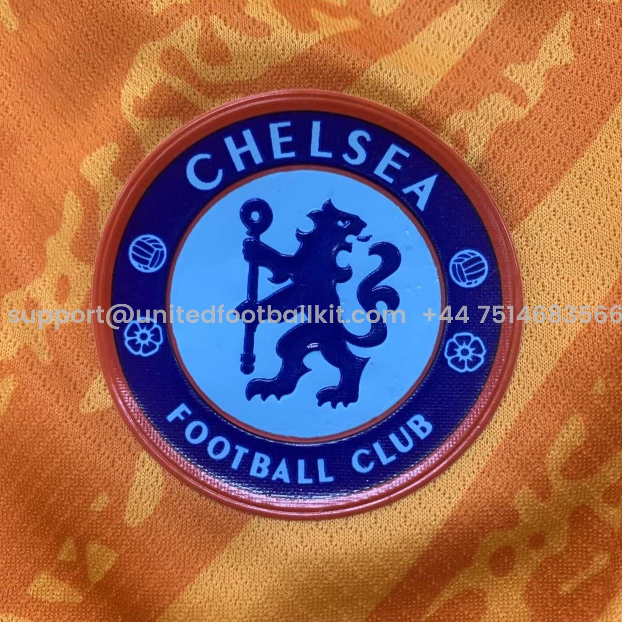 Unitedfootballkit.com | C.H.E.L.S.E.A 24-25 Orange Goalkeeper Kids Kit -Customize Name, Number and Patch | Worldwide Shipping