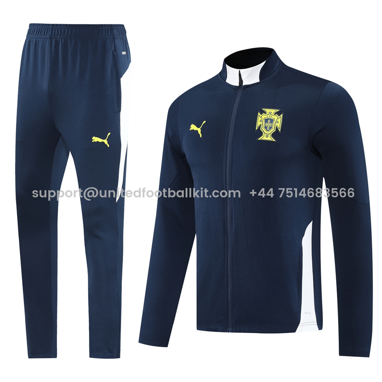 Unitedfootballkit.com | Portugal 25-26 Jacket Training Tracksuit - Deep Blue Jackets and Pants -Customize Name, Number and Patch | Worldwide Shipping