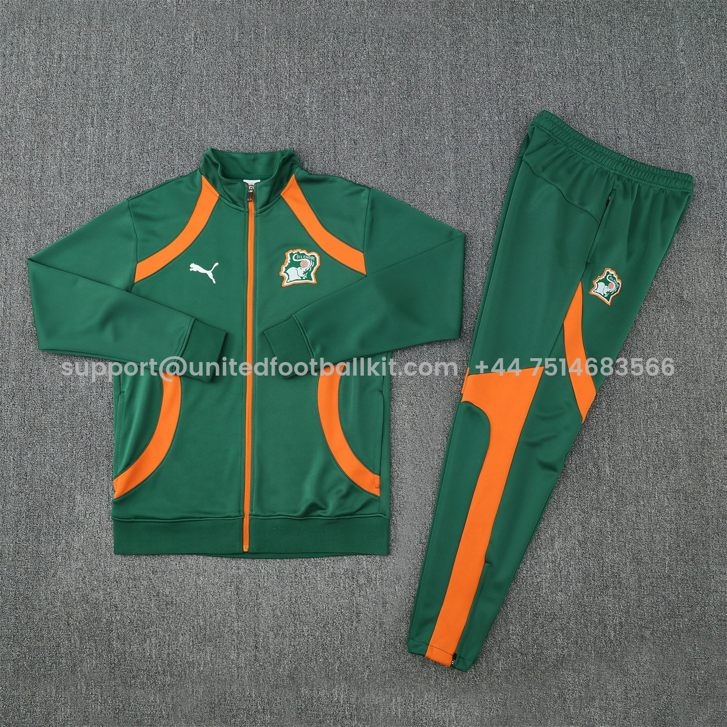 Unitedfootballkit.com | Côte d'Ivoire 25-26 Jacket Training Tracksuit - Green Jackets & Pants -Customize Name, Number and Patch | Worldwide Shipping