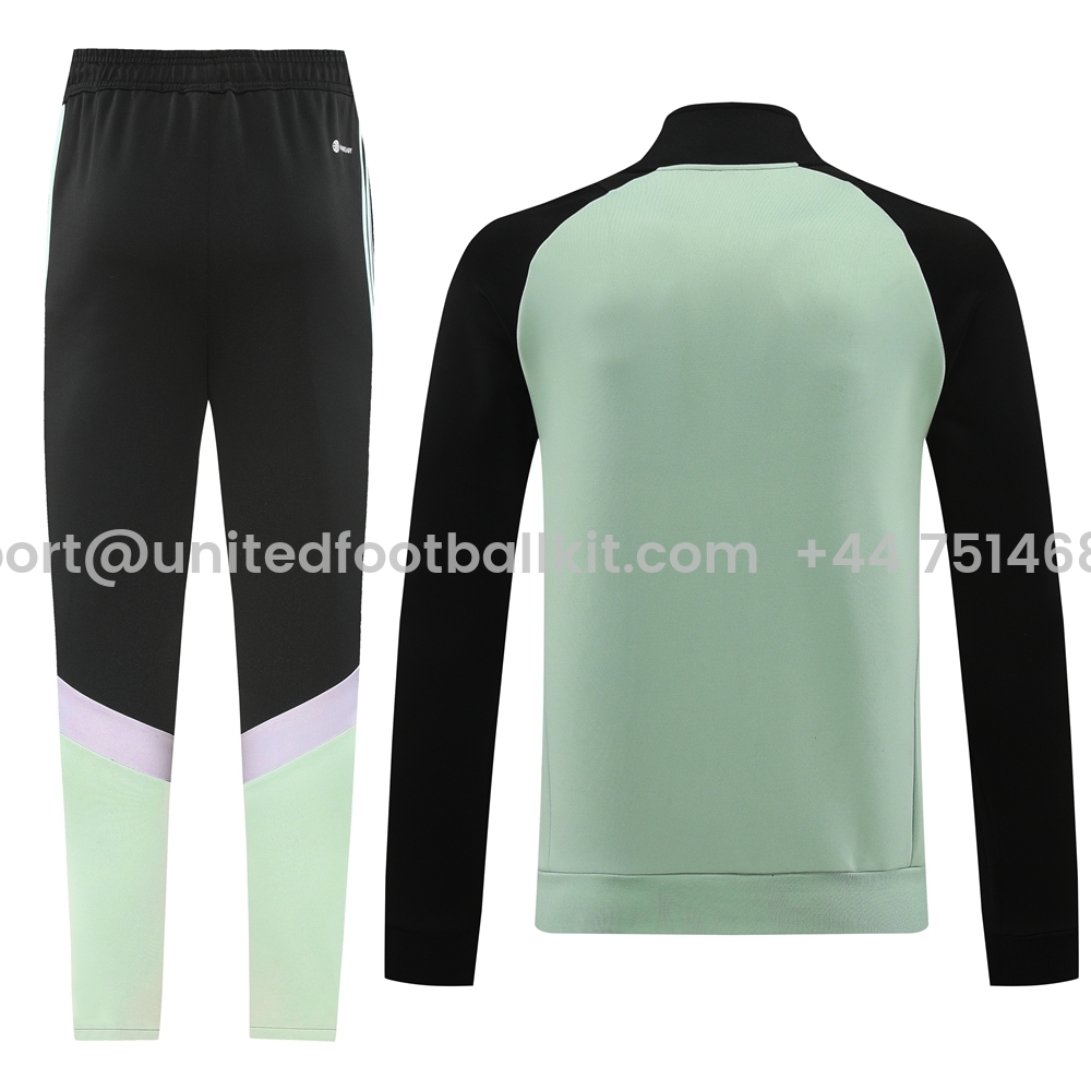 Unitedfootballkit.com | Real Madrid 24-25 Originals LFSTLR Jacket Training Tracksuit - Black and Light Green -Customize Name, Number and Patch | Worldwide Shipping