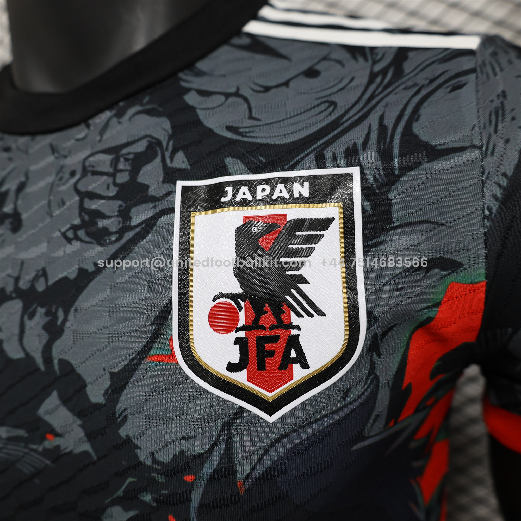 Unitedfootballkit.com | Japan 2024 ONE PIECE Luffy Special Edition Black Jersey - Player Version -Customize Name, Number and Patch | Worldwide Shipping