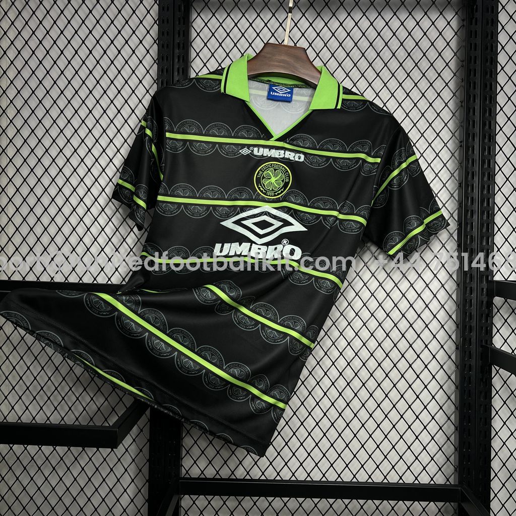 Unitedfootballkit.com | Retro Celtic 1998-99 Away Jersey -Customize Name, Number and Patch | Worldwide Shipping