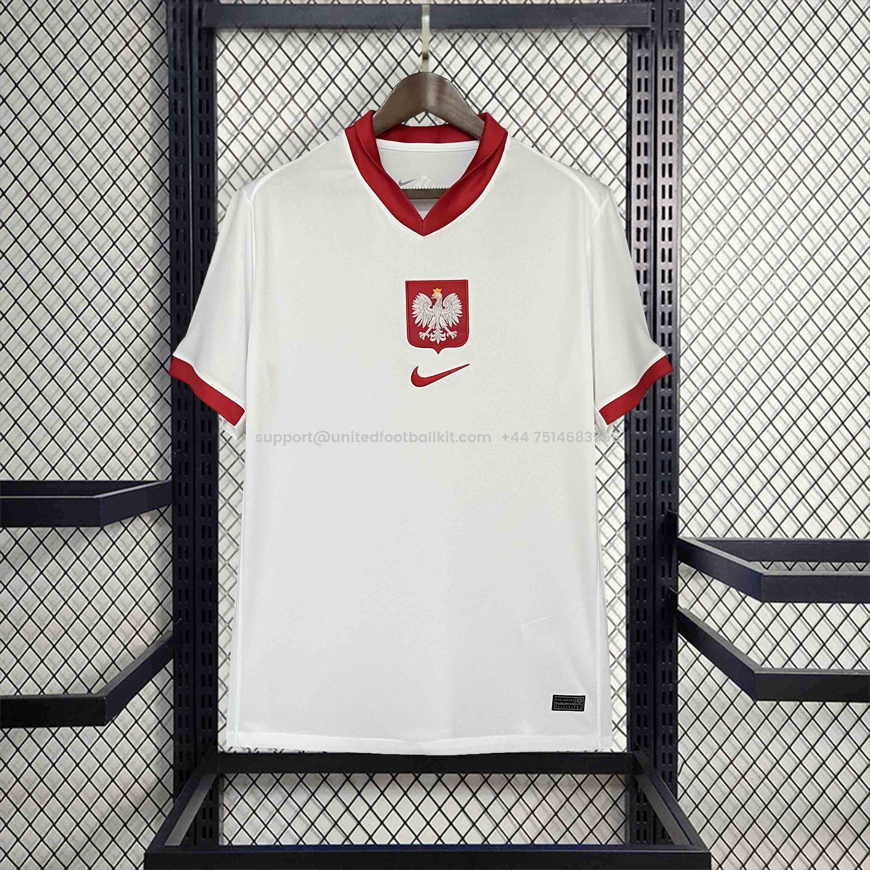 Unitedfootballkit.com | Poland 2024 Home Stadium Jersey - Fans Version -Customize Name, Number and Patch | Worldwide Shipping