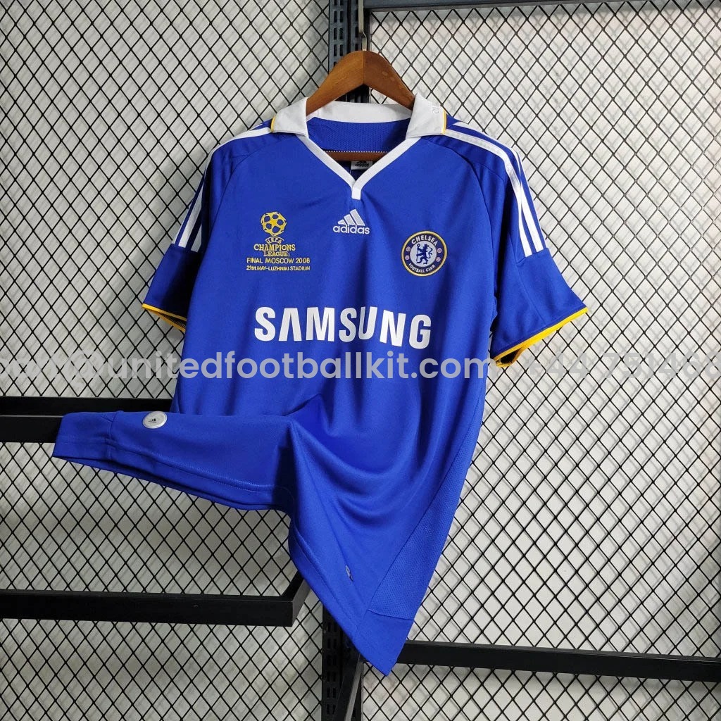 Unitedfootballkit.com | Retro C.H.E.L.S.E.A 2007-08 Home Stadium Jersey - Champions League Final -Customize Name, Number and Patch | Worldwide Shipping