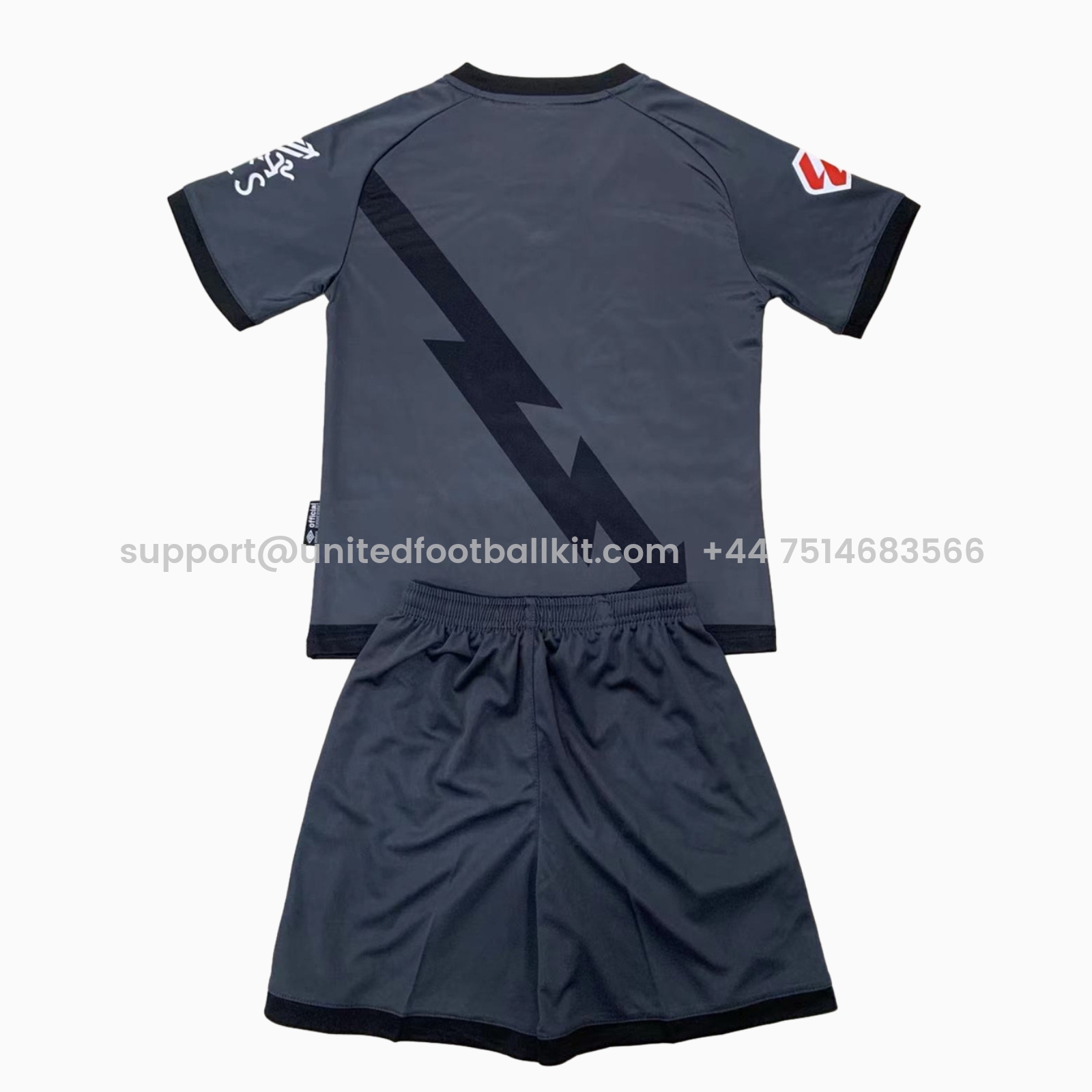 Unitedfootballkit.com | Rayo Vallecano 24-25 Third Kids Kit -Customize Name, Number and Patch | Worldwide Shipping