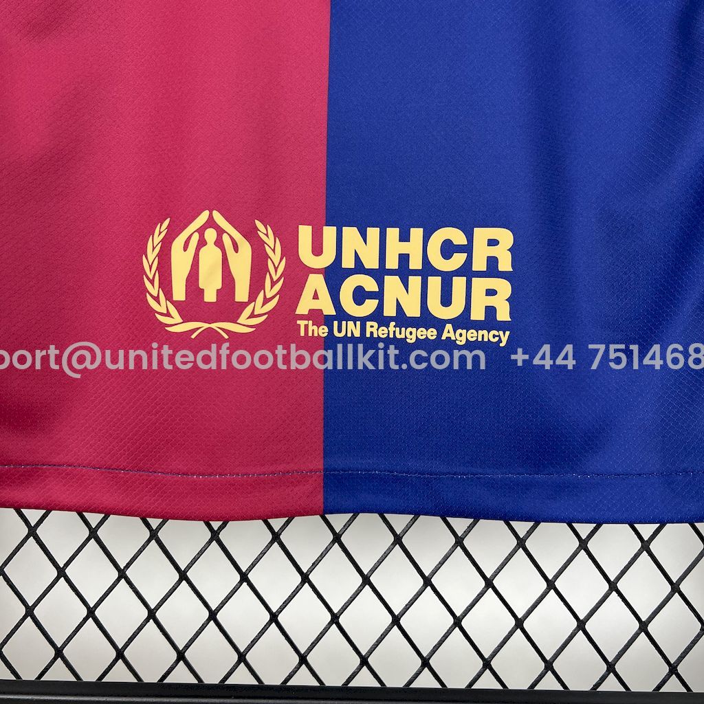 Unitedfootballkit.com | Barcelona 24-25 Home Unsponsored 125th Anniversary Jersey - Fans Version -Customize Name, Number and Patch | Worldwide Shipping