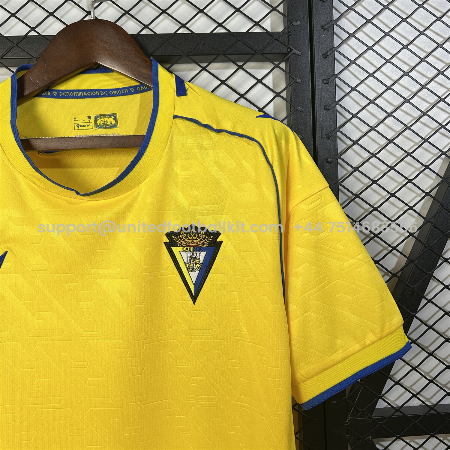 Unitedfootballkit.com | Cádiz Cadiz 25-26 Home Unsponsored Jersey - Fans Version -Customize Name, Number and Patch | Worldwide Shipping