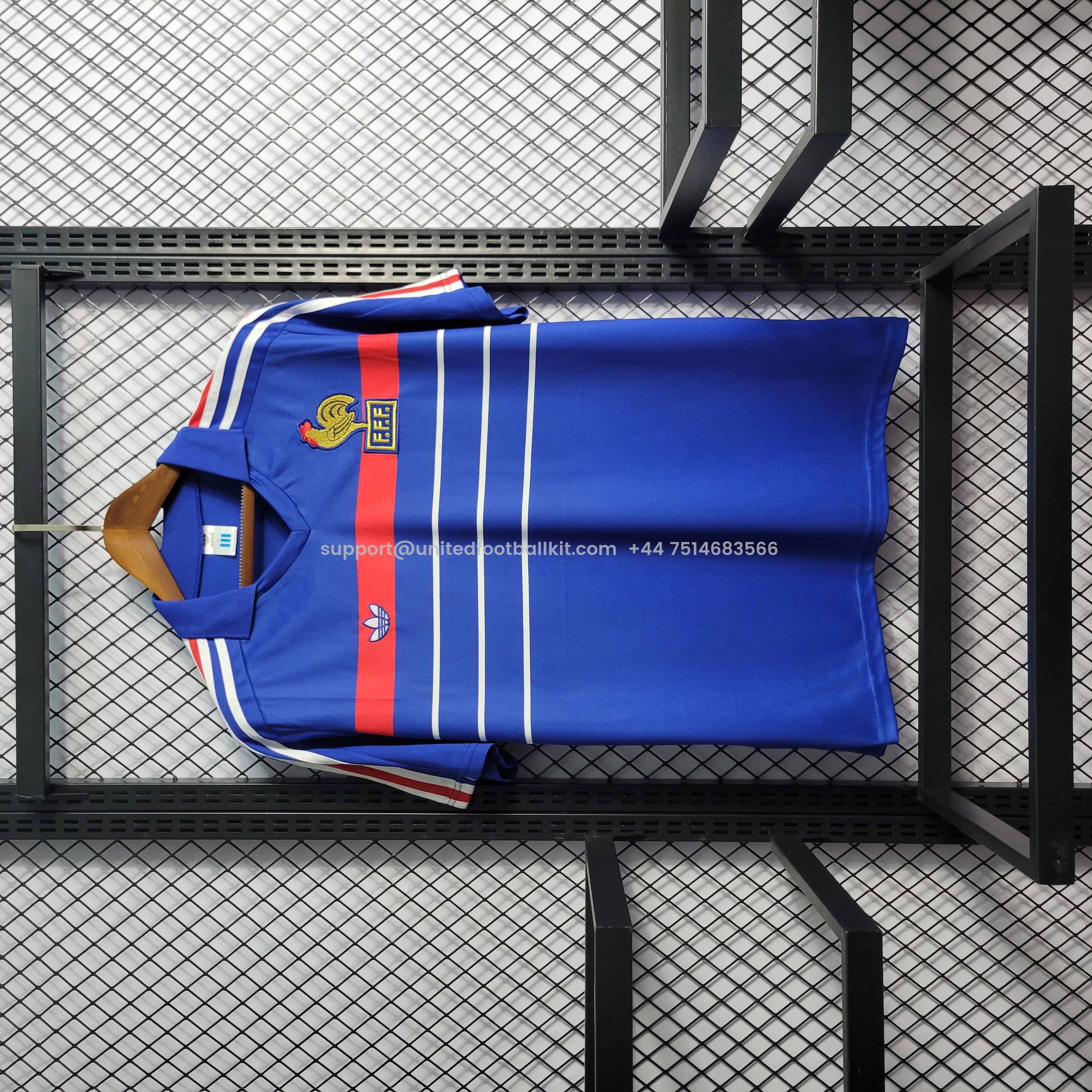 Unitedfootballkit.com | Retro France 1984 Home Stadium Jersey -Customize Name, Number and Patch | Worldwide Shipping